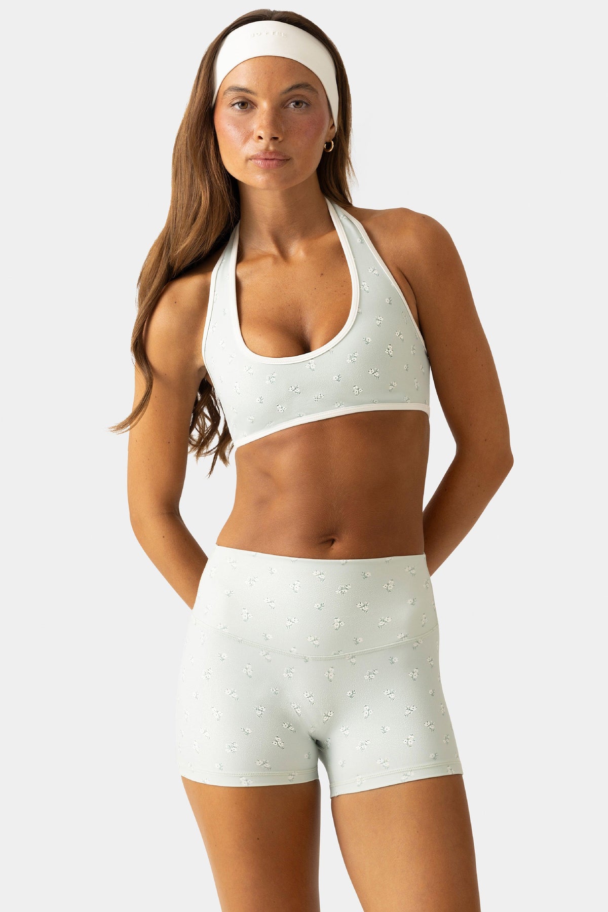 Soft Active Mini Shorts in Matcha Meadow