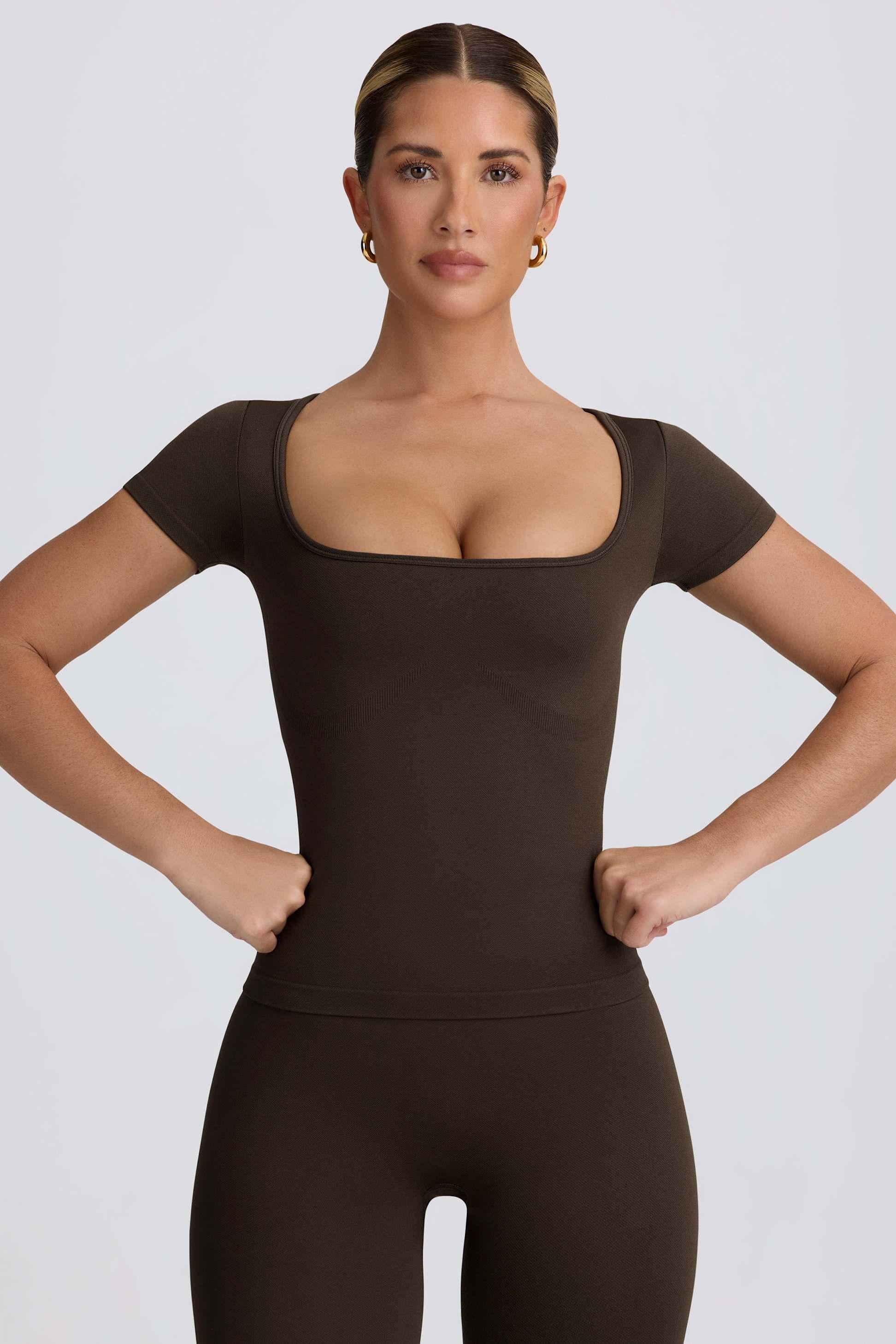 Super Sculpt Seamless T-shirt In Brown
