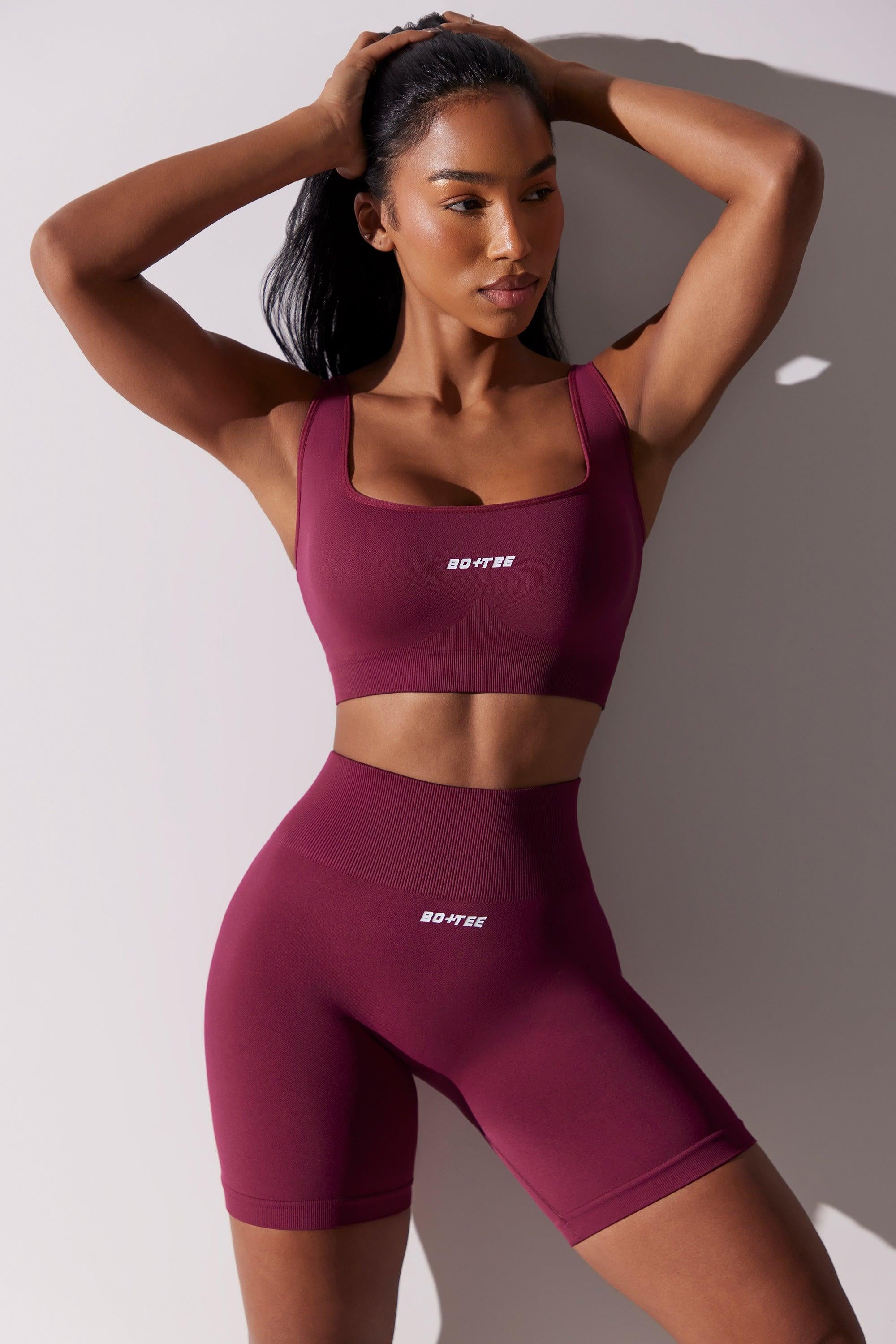 High Waist Super Sculpt Biker Shorts In Plum