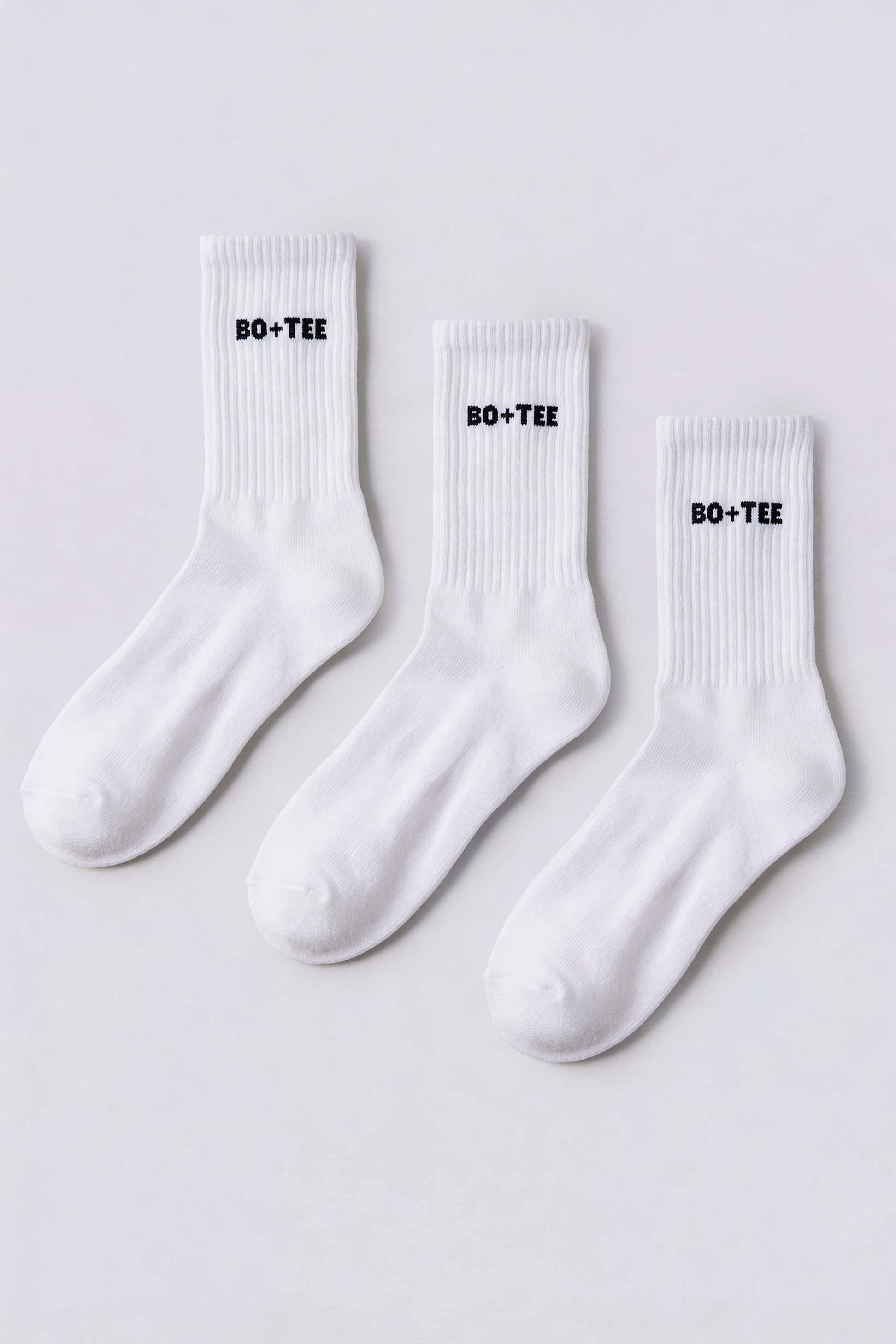 Ribbed Half-crew 3-pack Socks In White