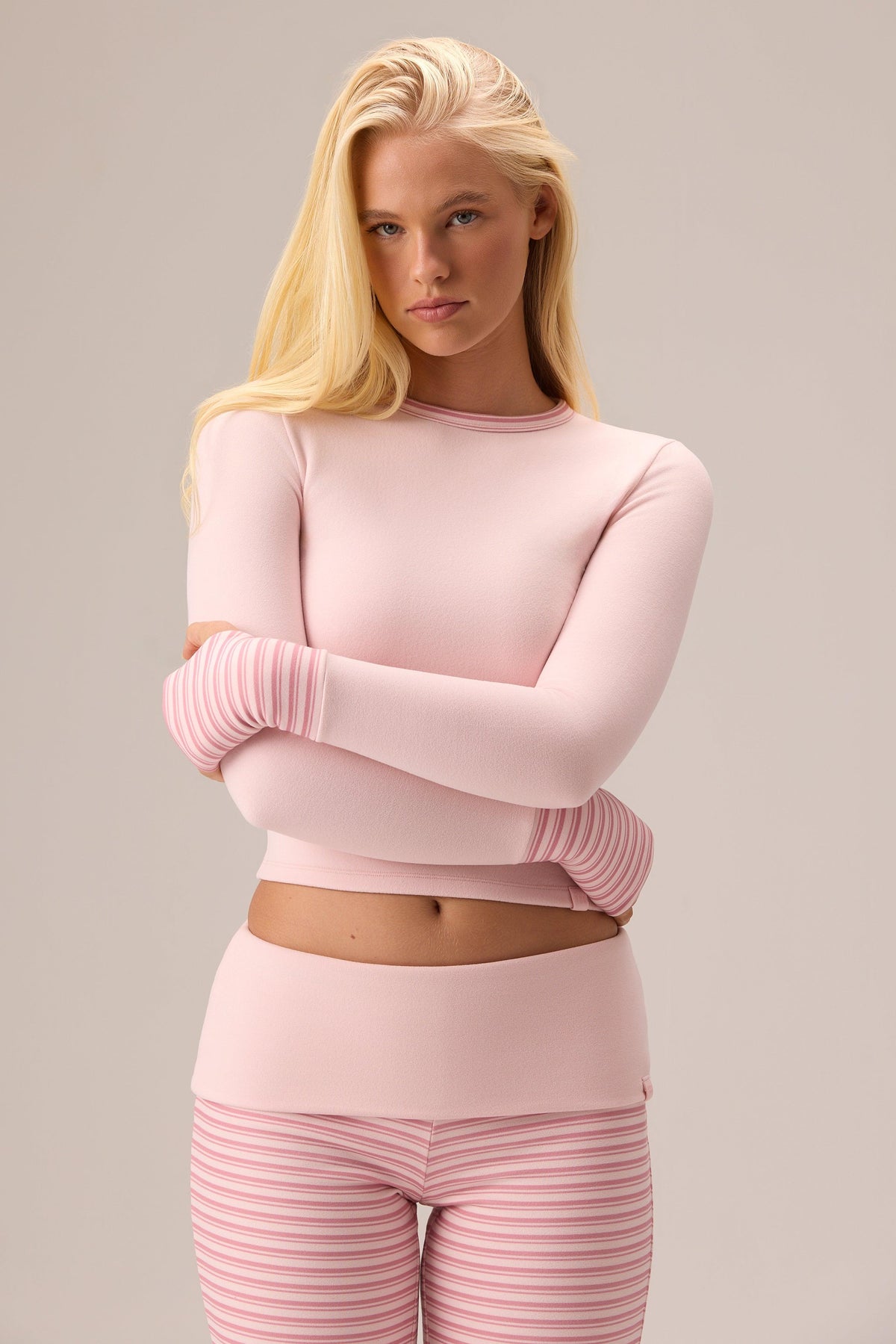 Plush Jersey Long-sleeve Top In Ballet
