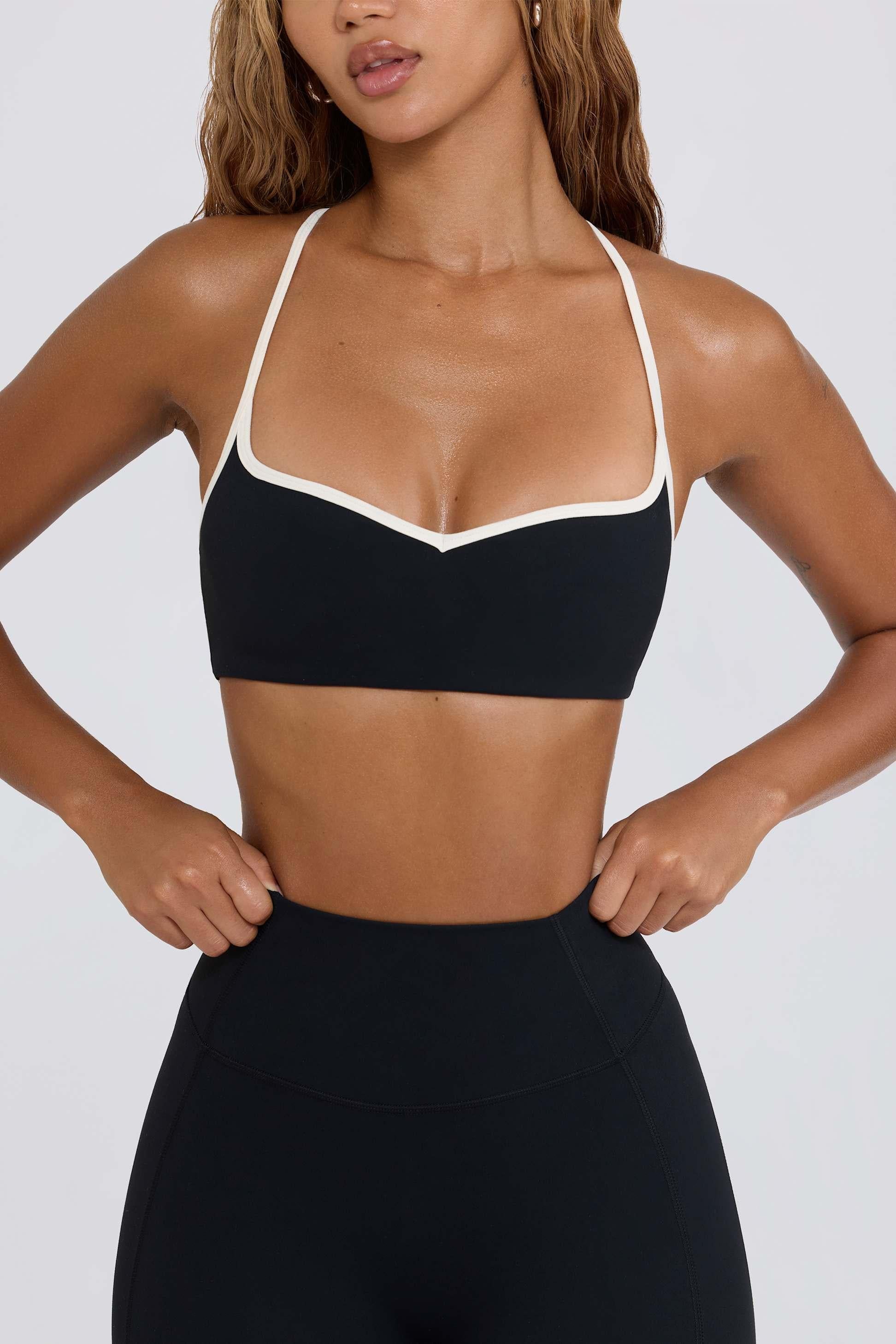 Soft Active Sweetheart-neck Sports Bra In Black