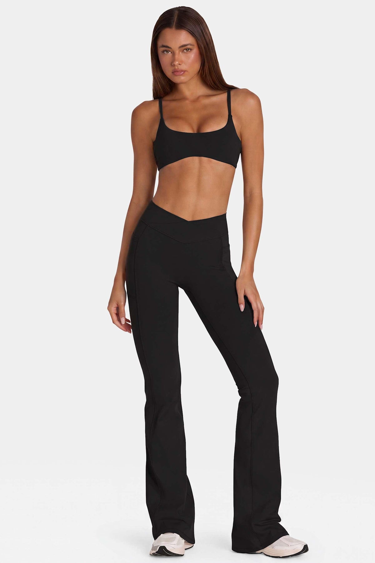 Soft Active V-waist Flared Leggings In Black