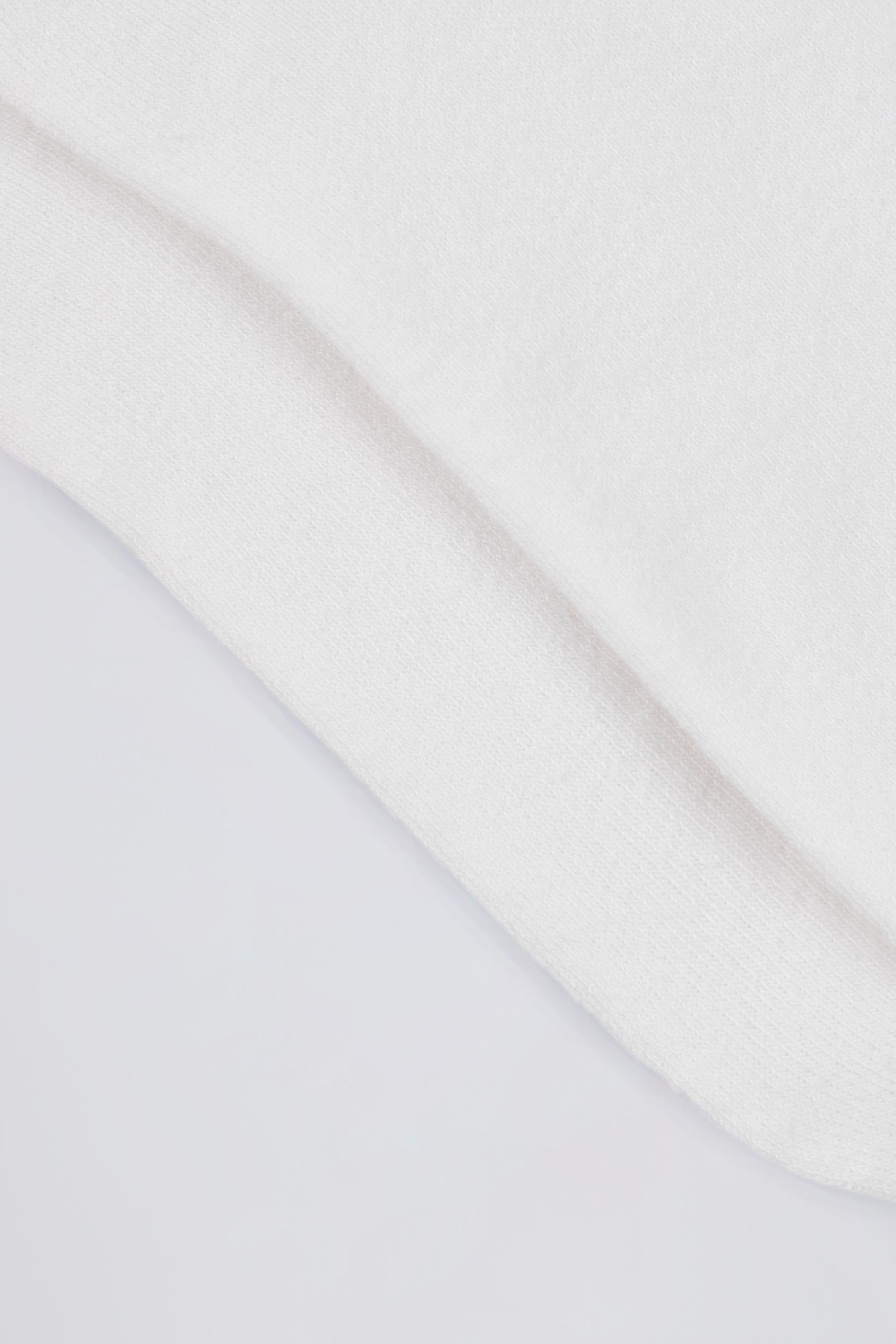Ribbed Half-crew Socks In White