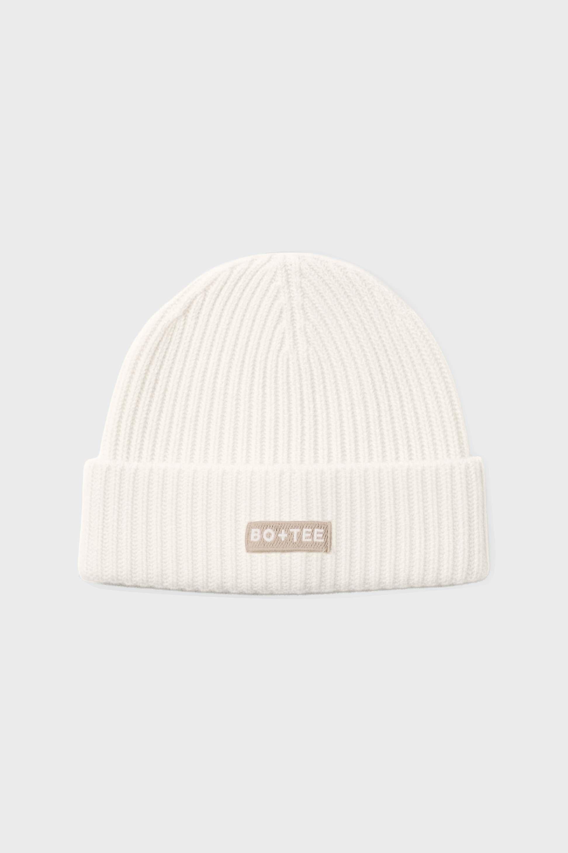 Ribbed Knit Beanie Hat In Ivory