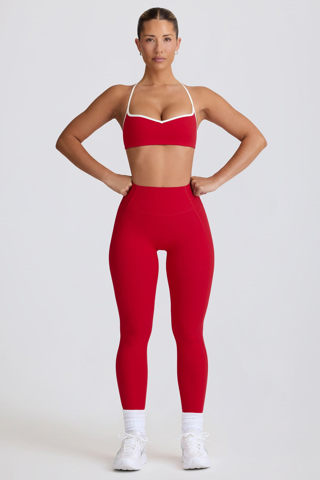 Soft Active Mid-rise Leggings In Hot Red