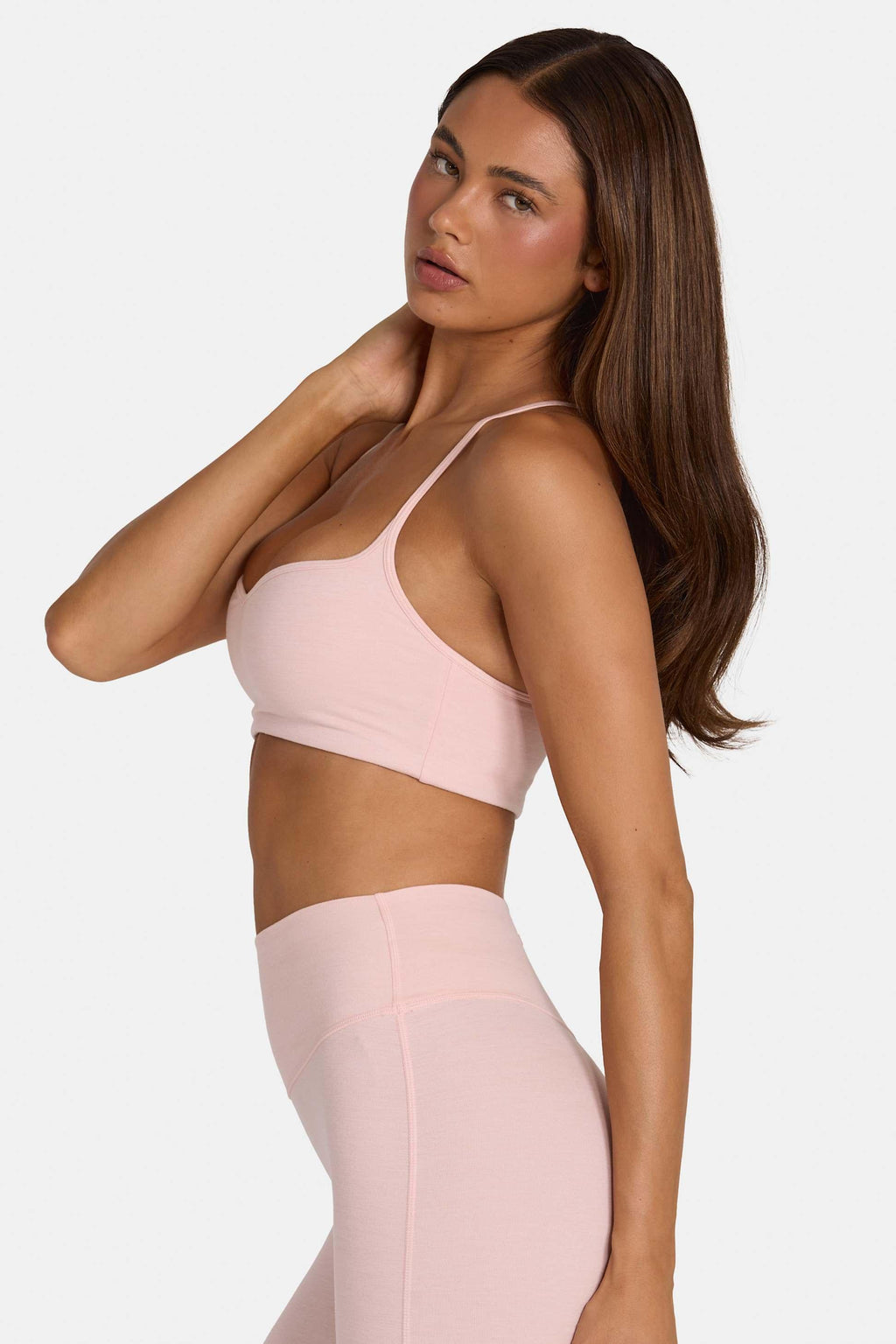 Soft Active Low-impact Sports Bra In Blush Marl