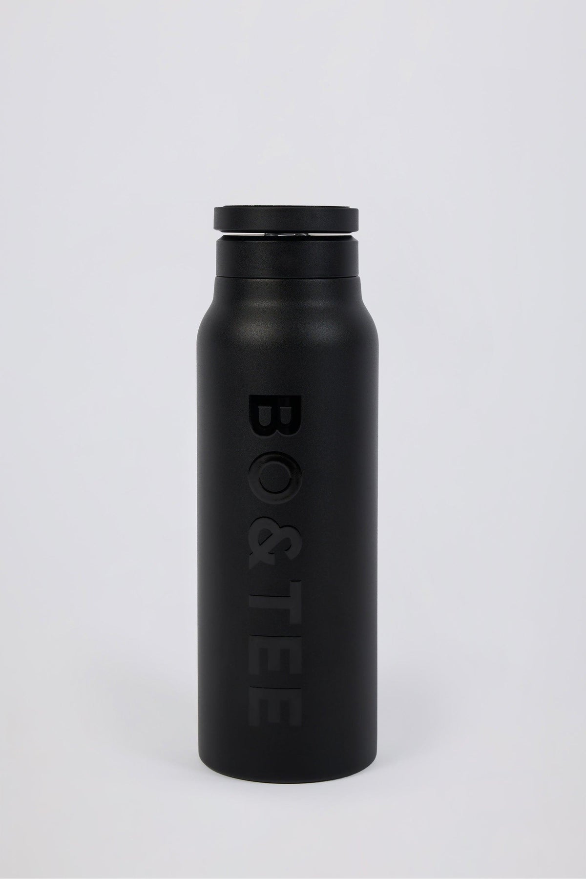 Magnetic Thermos-insulated Stainless Steel Water Bottle In Black