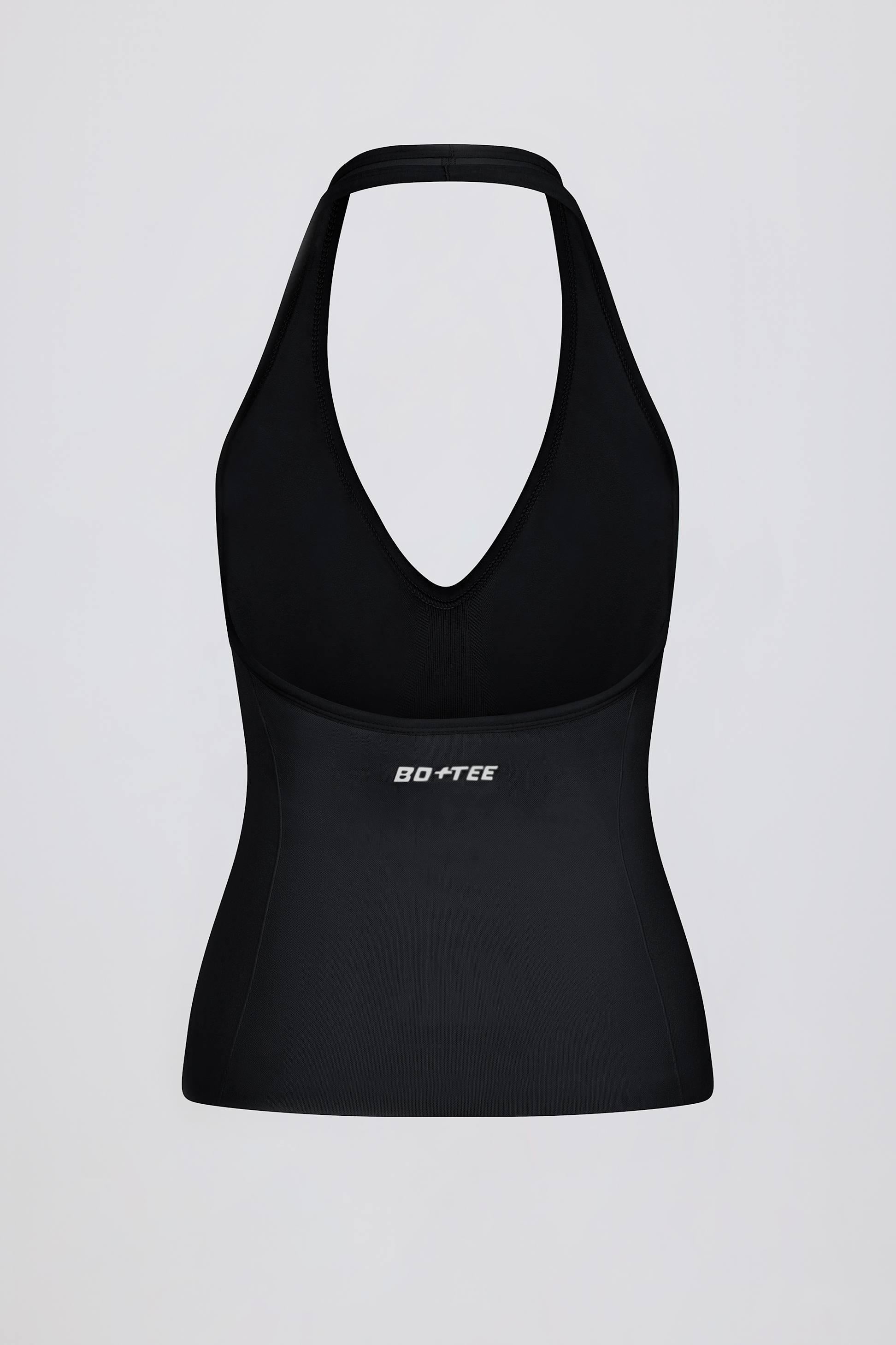 Define Luxe Halterneck Tank Top In Black