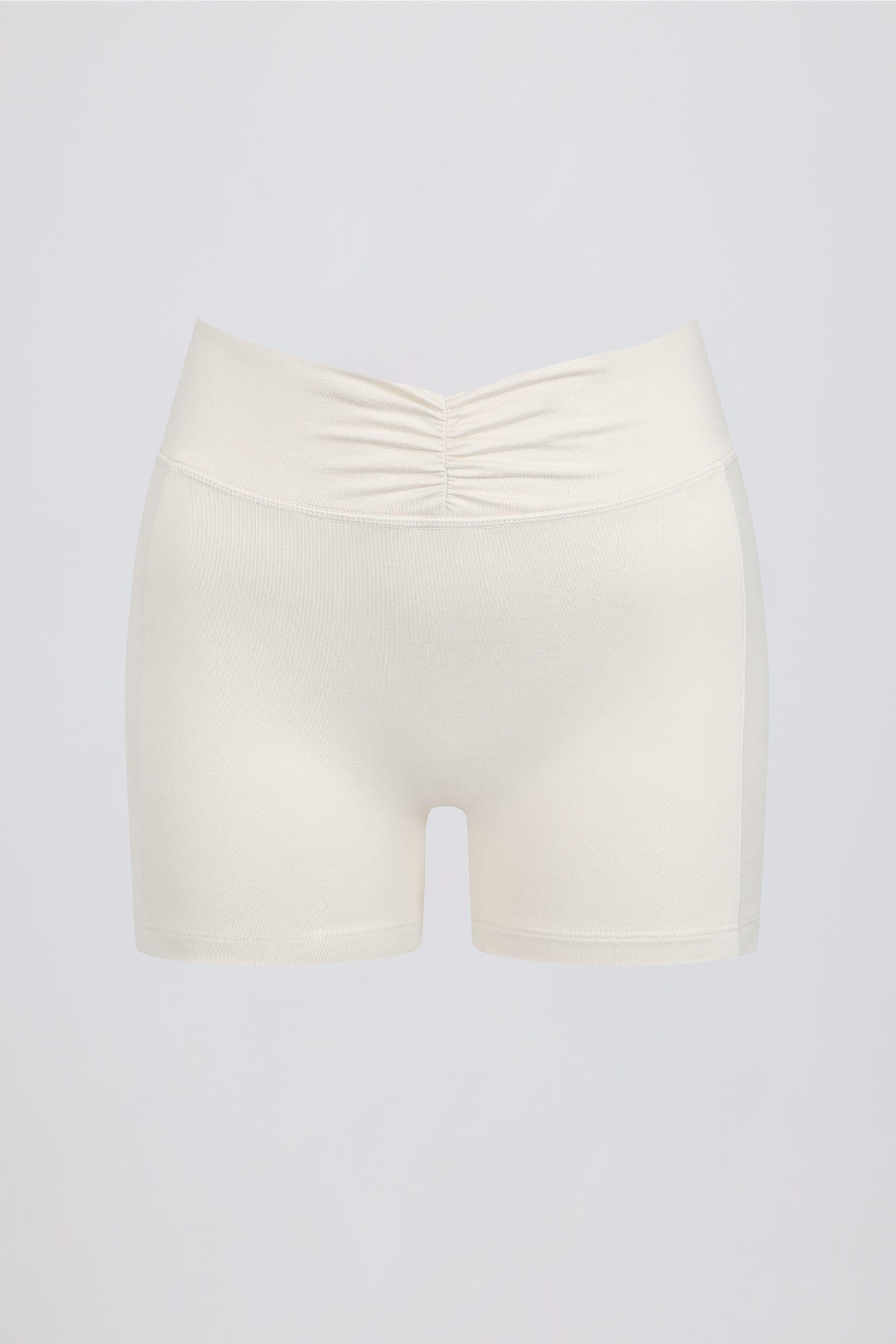 Ruched Mini Shorts In Vanilla