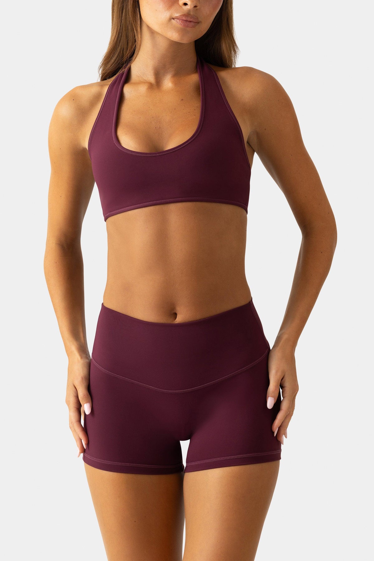 Soft Active Mini Shorts In Plum