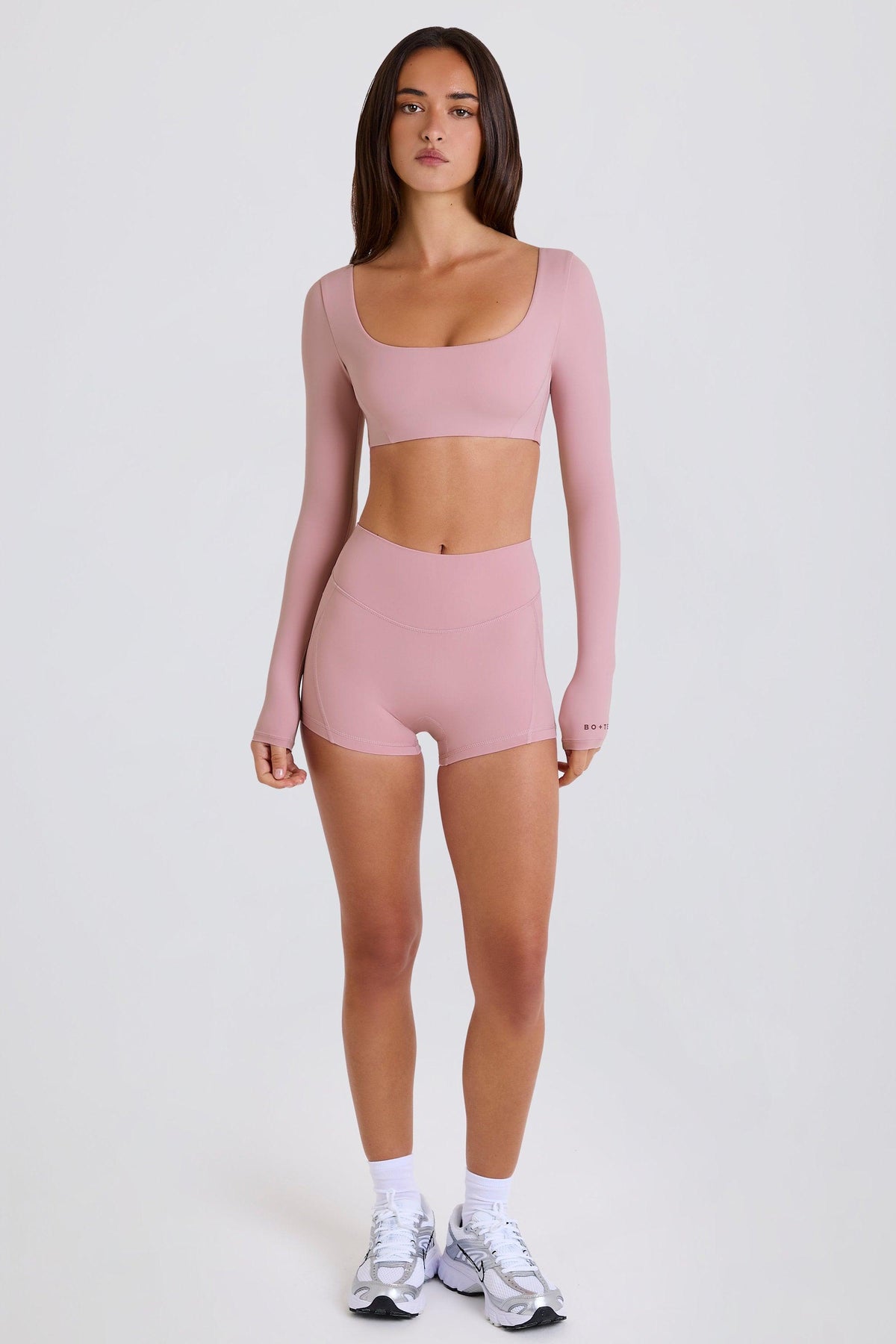 High-waist Mini Shorts In Mauve