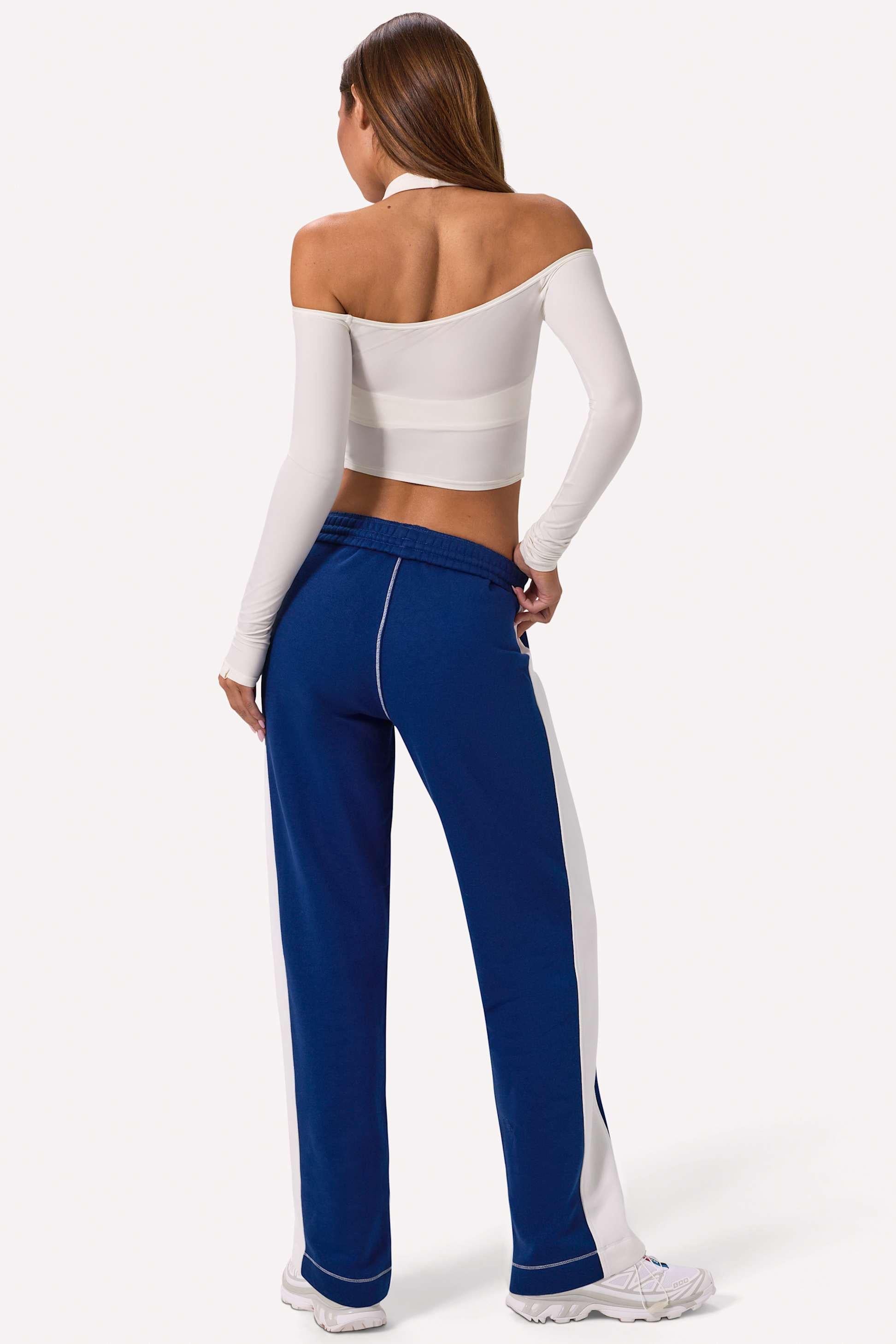 Wide Leg Sweatpants In Navy