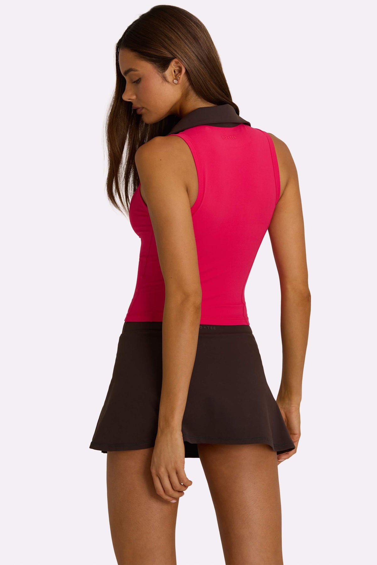 Soft Active Collared Tank Top In Hot Pink
