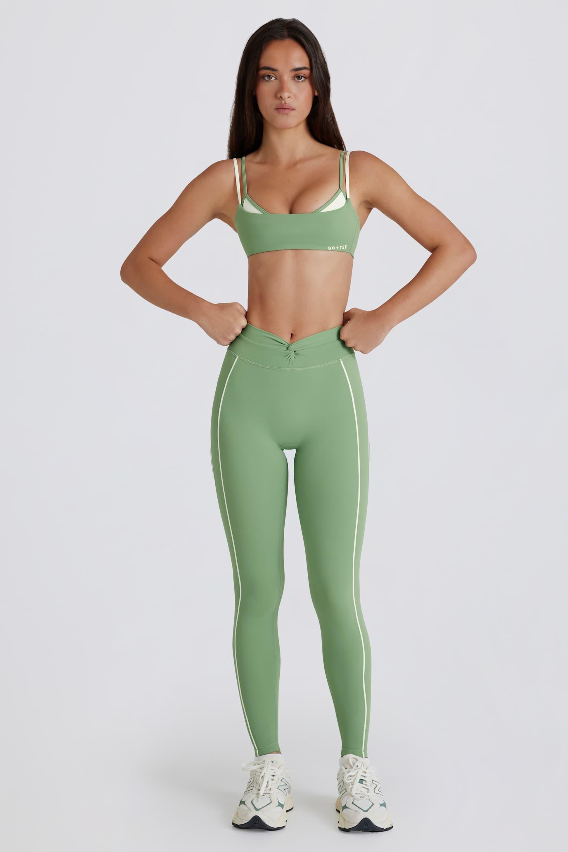 Soft Active Twist-front Leggings In Jade