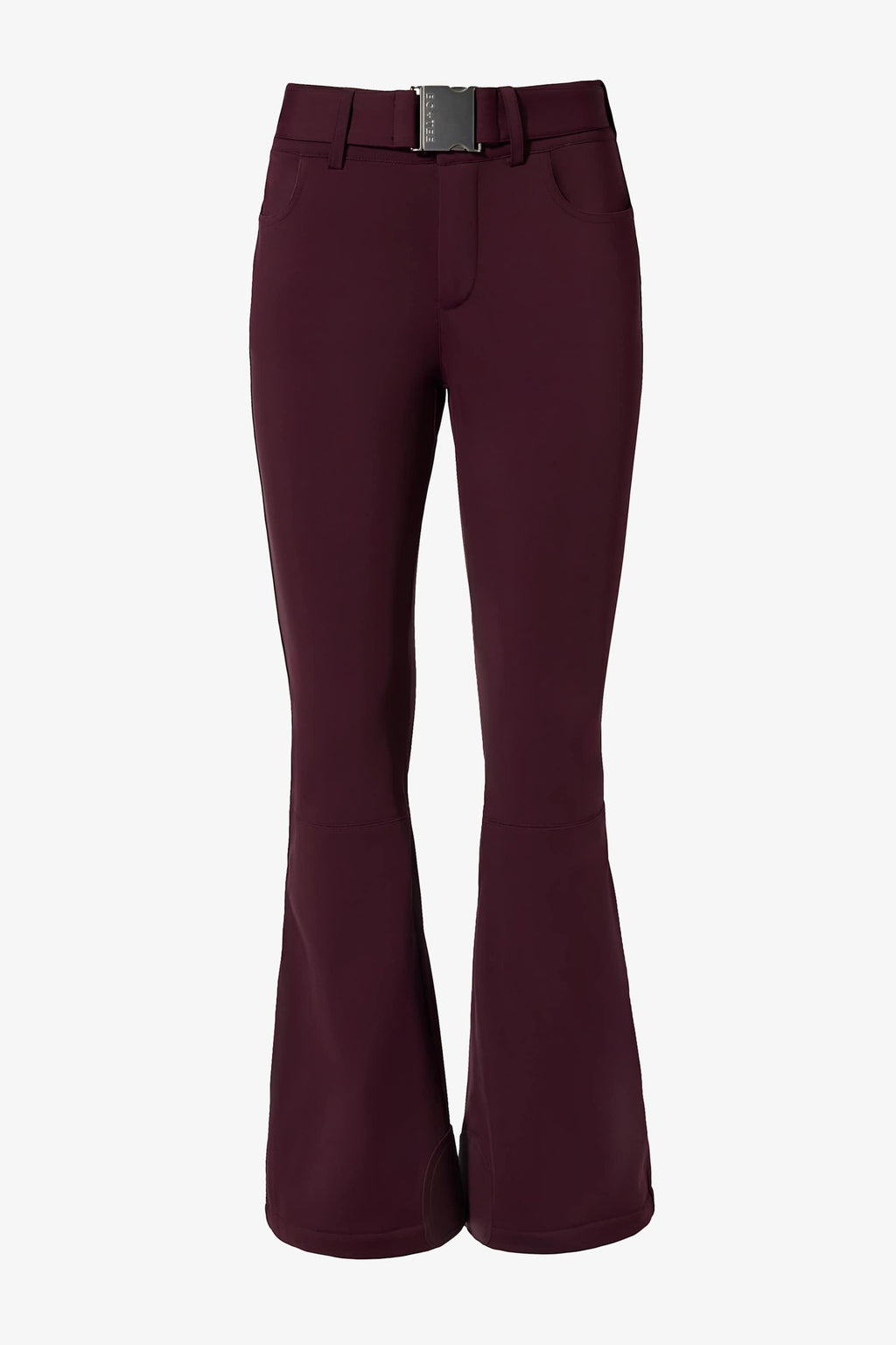 Waterproof Belted Ski Salopettes In Burgundy
