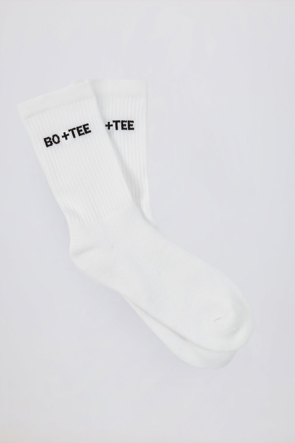 Ribbed Half-crew Socks In White