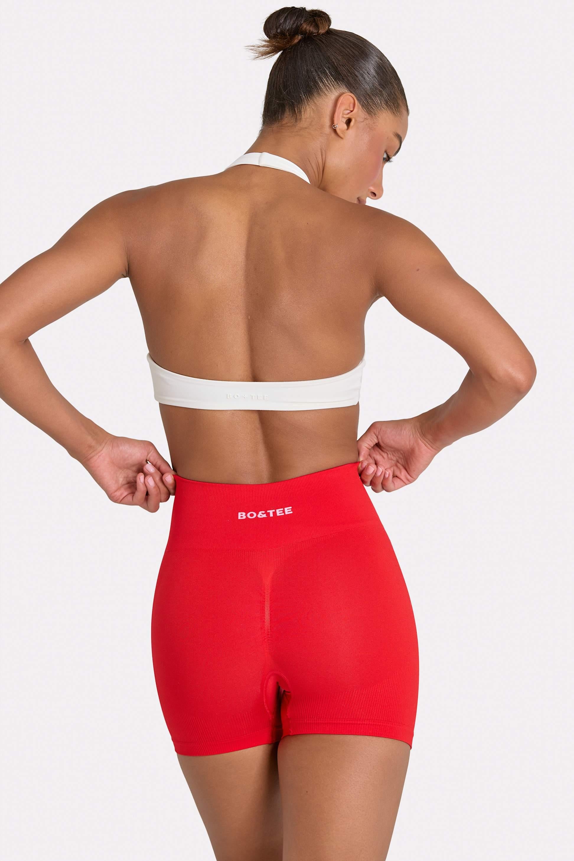 Define Luxe High-waist Mini Shorts In Red