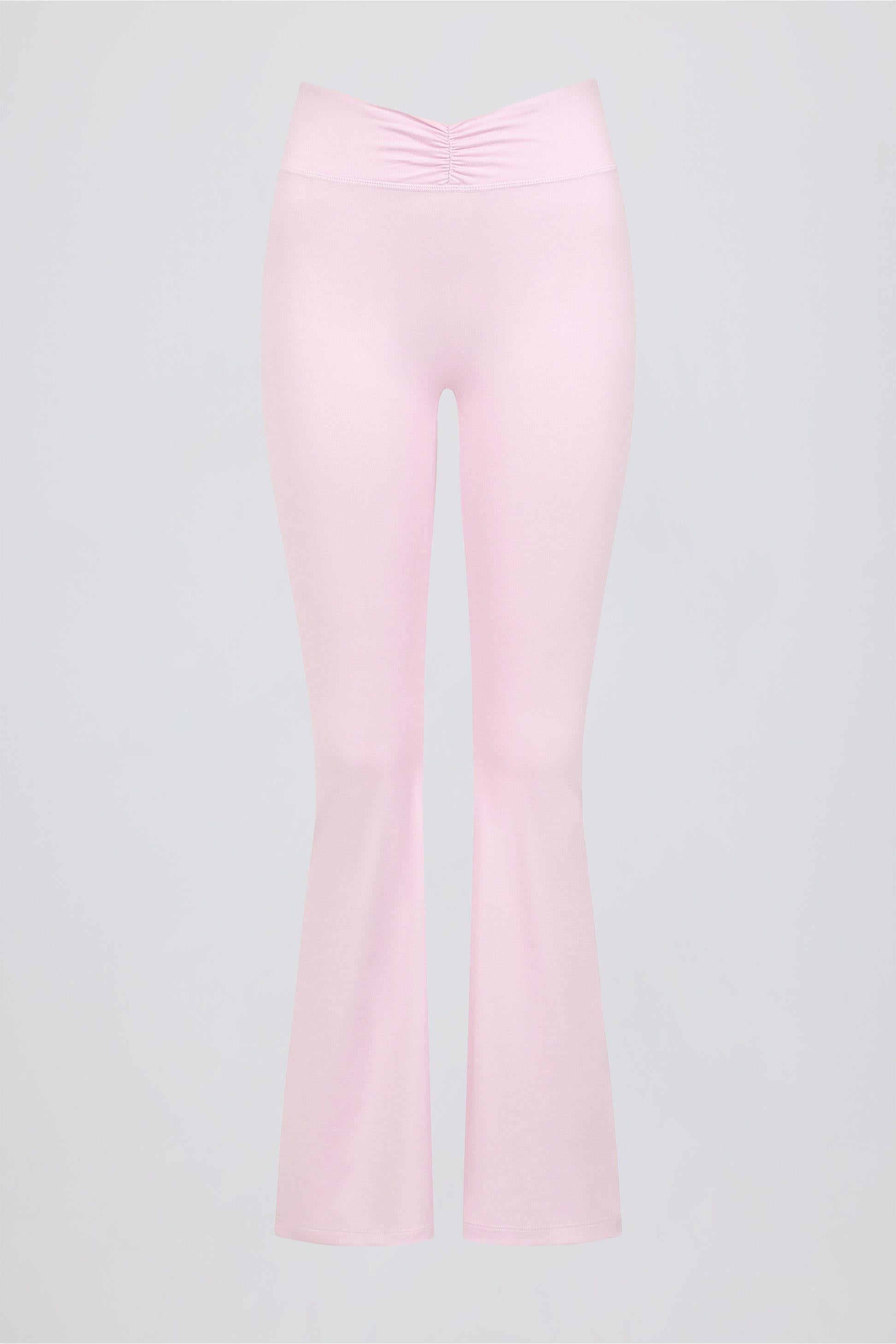 Brushed Jersey Ruched Flared Trousers In Bloom