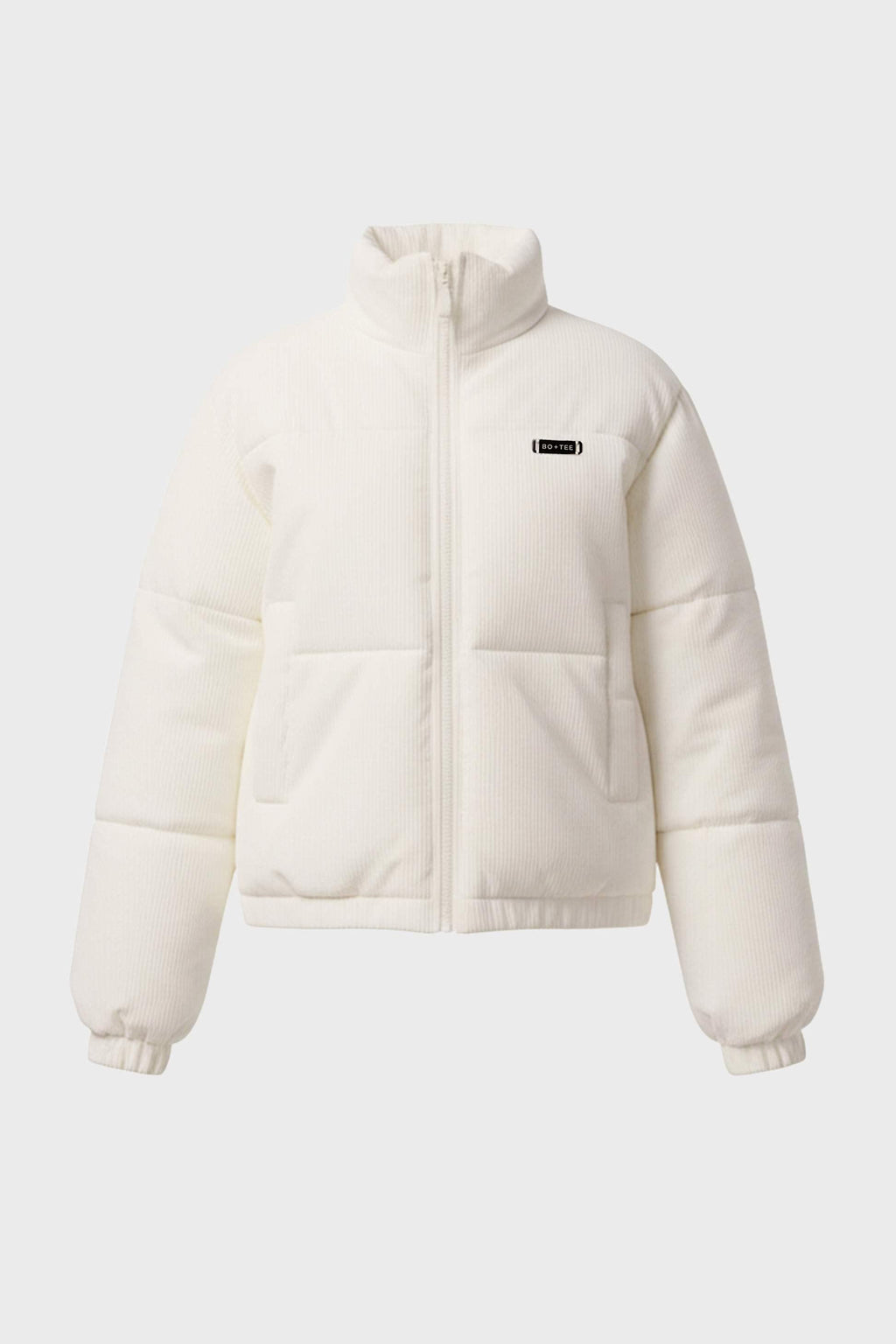 Corduroy Quilted Puffer Jacket In Ivory