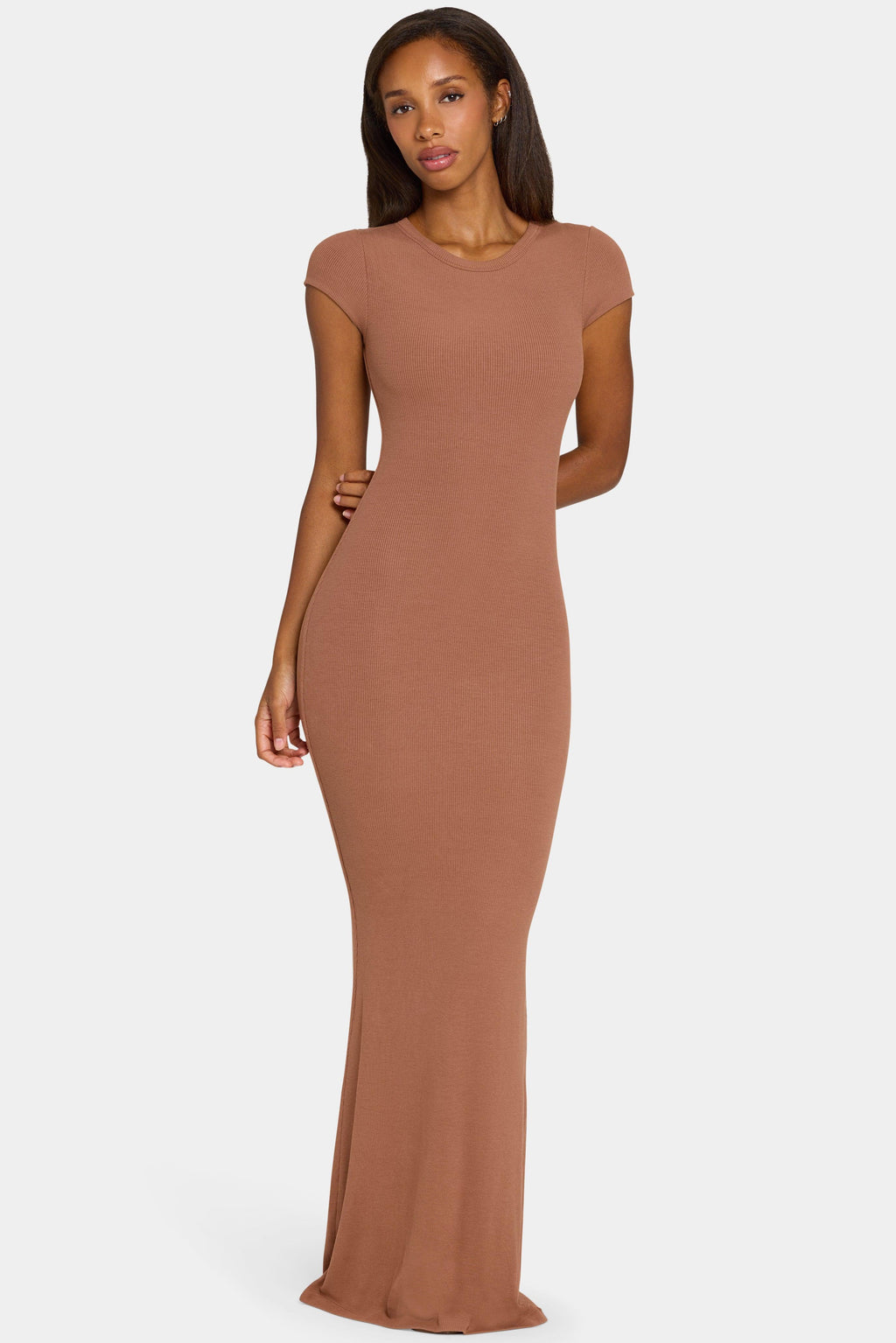 Buttercloud™ Cap Sleeve Maxi Dress In Cocoa