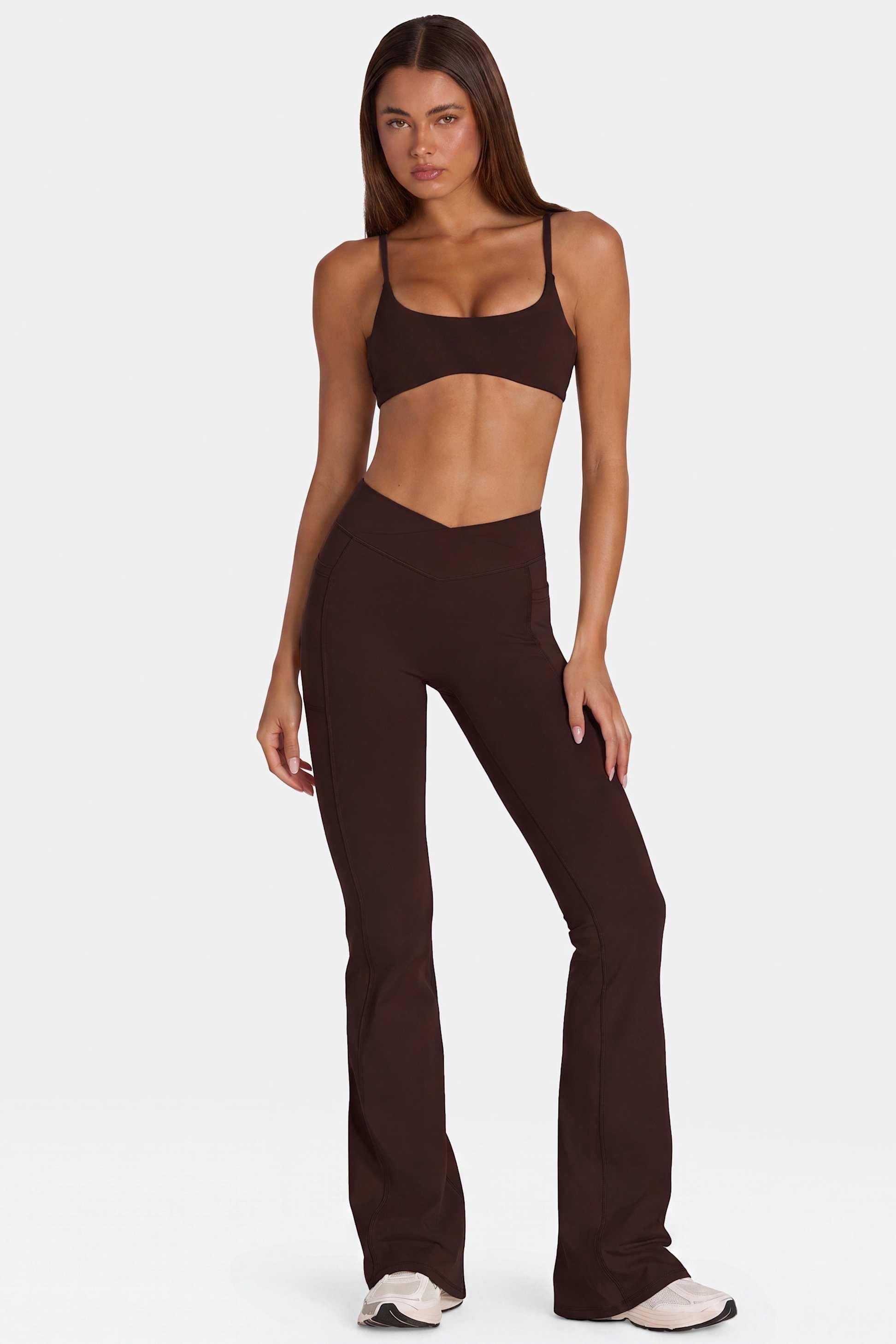 Soft Active V-waist Flared Leggings In Espresso