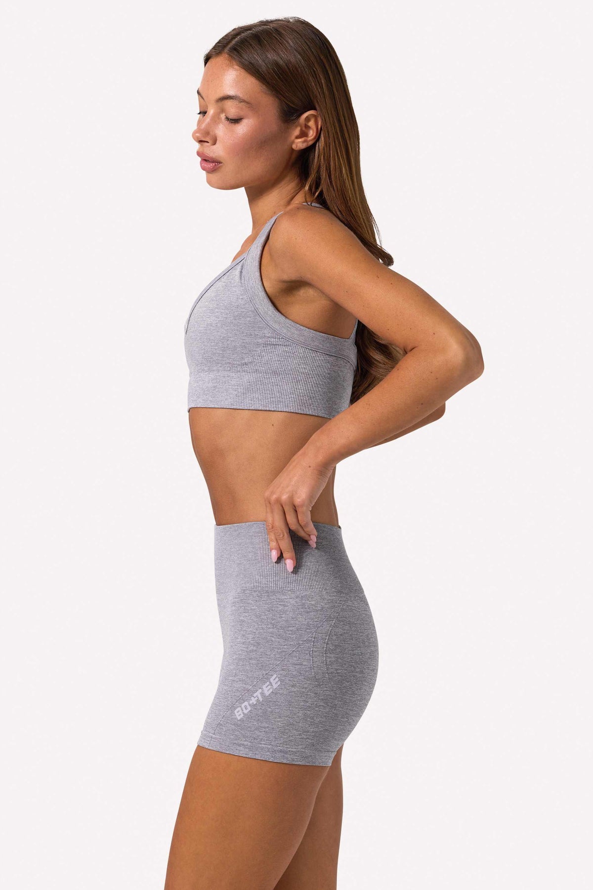Super Sculpt Seamless Mini Shorts In Grey Marl