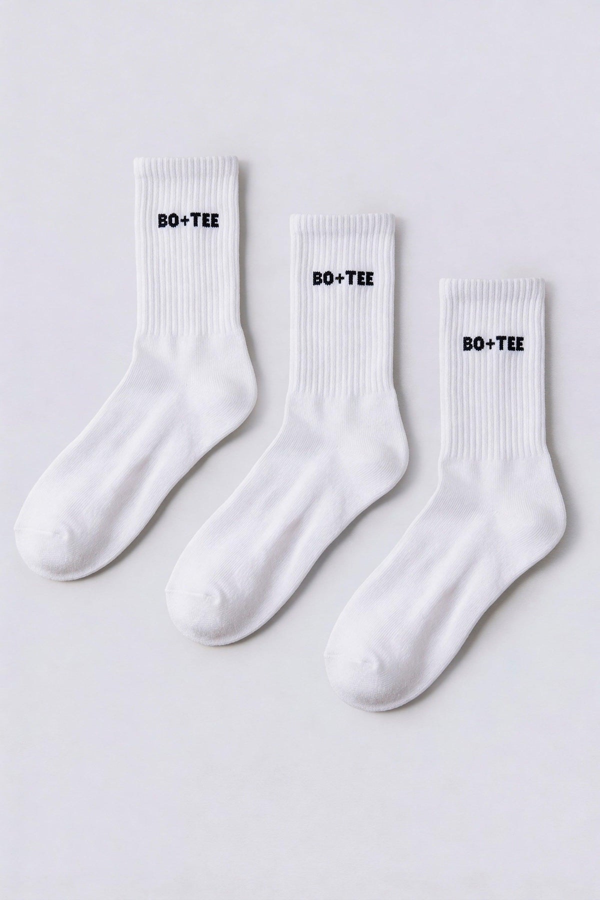 Ribbed Half-crew 3-pack Socks In White