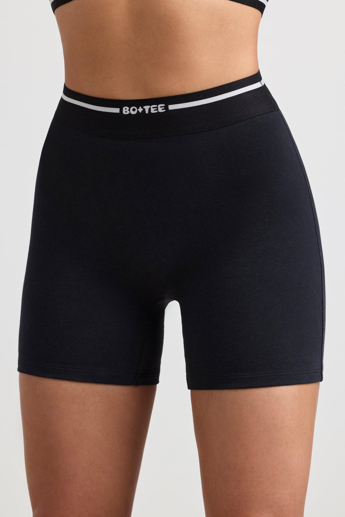 High-waist Mini Shorts In Black