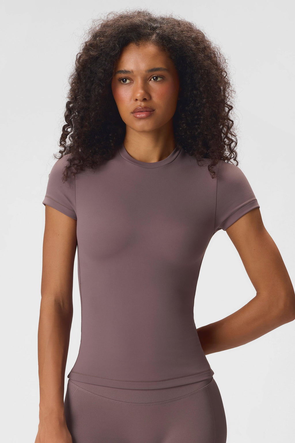 Soft Active Short Sleeve Top in Stone