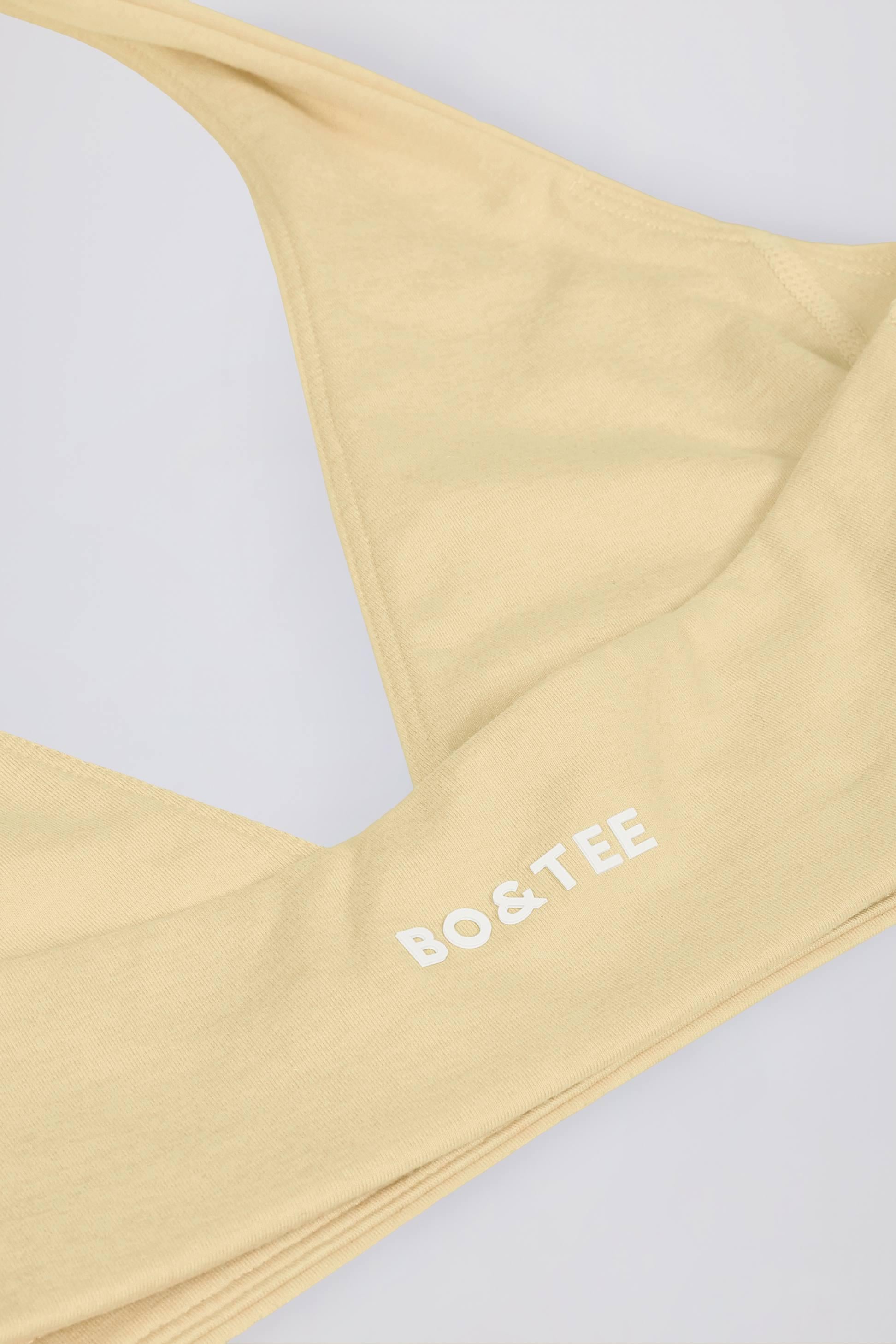 Brushed Jersey V-neck Sports Bra In Lemon Marl