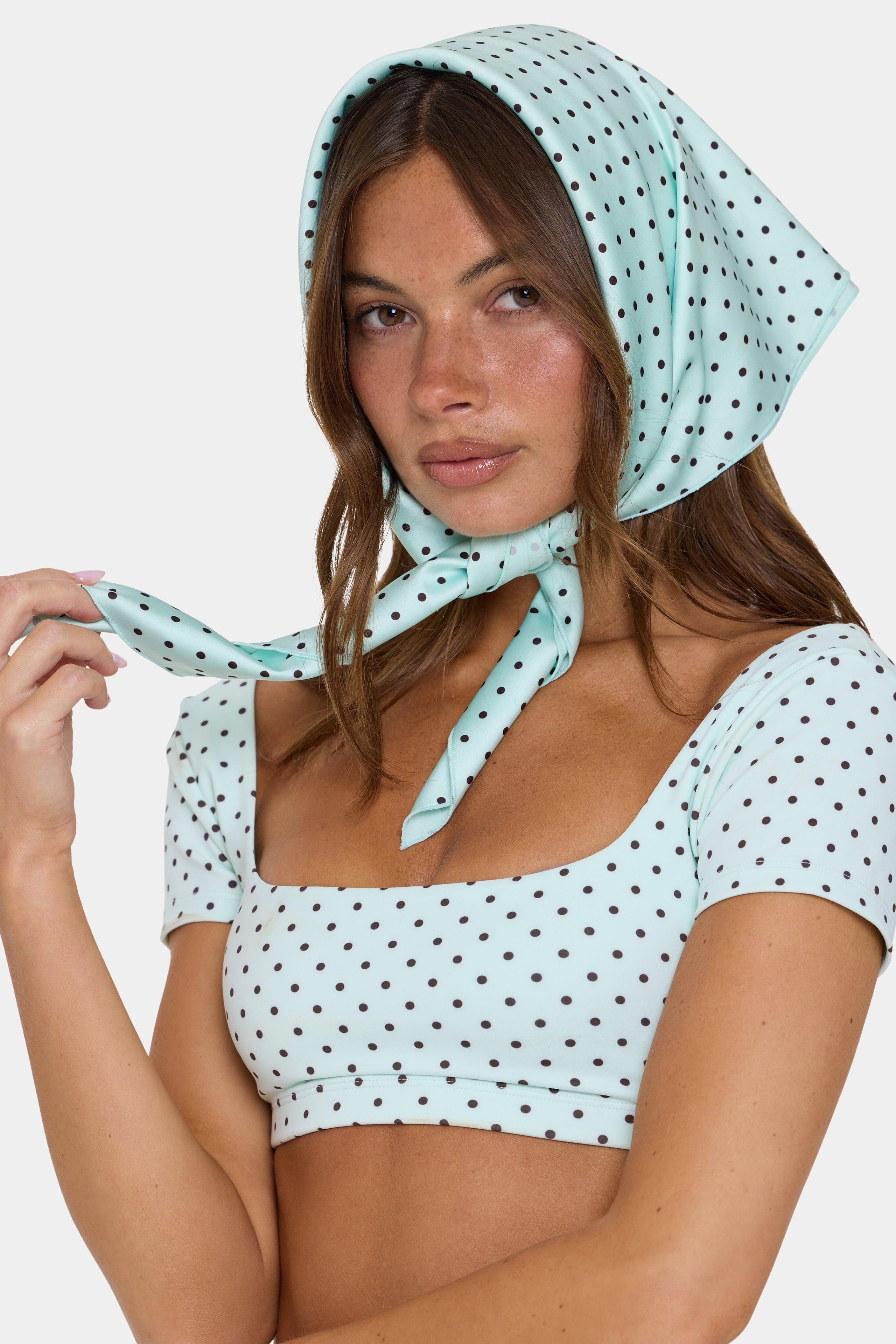 Satin Multi-way Scarf In Mint Chip