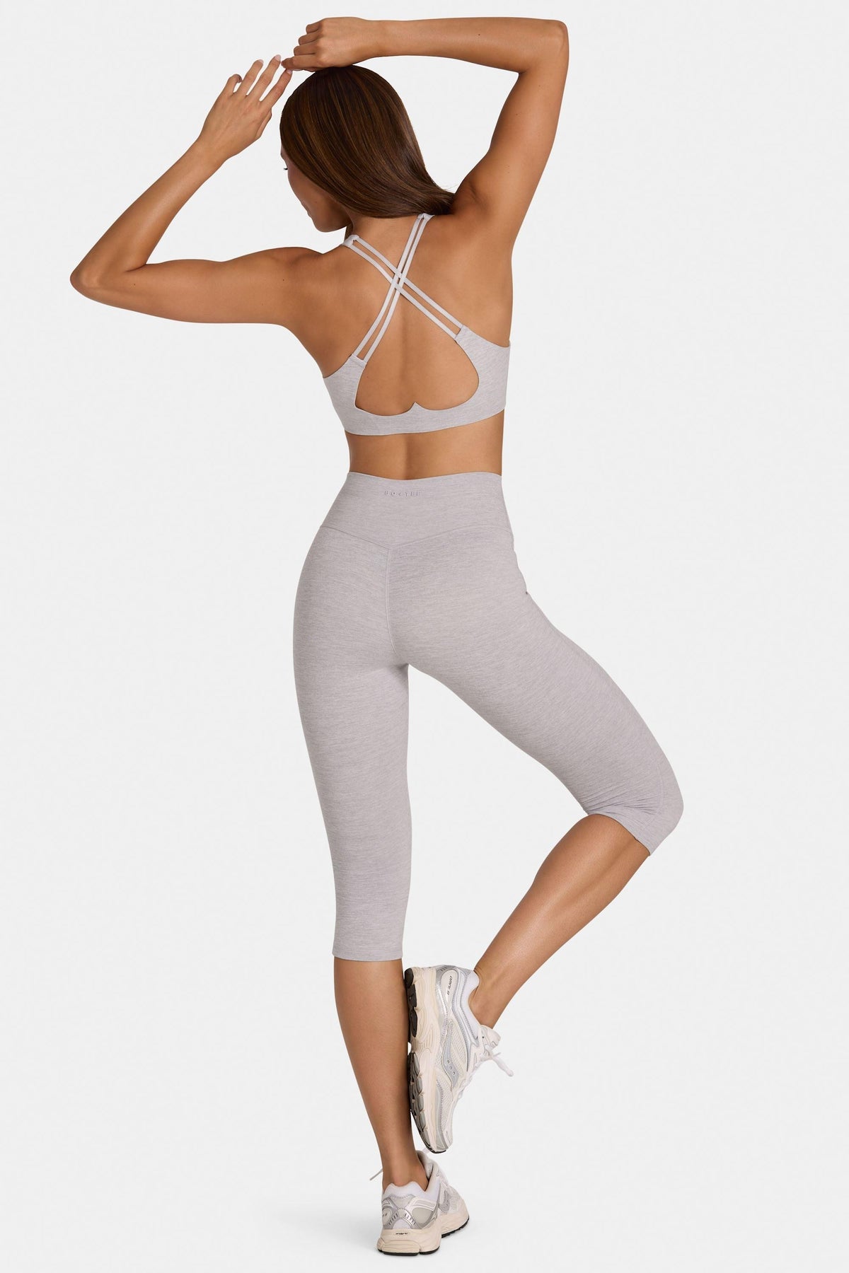 Soft Active Capri Leggings In Grey Marl