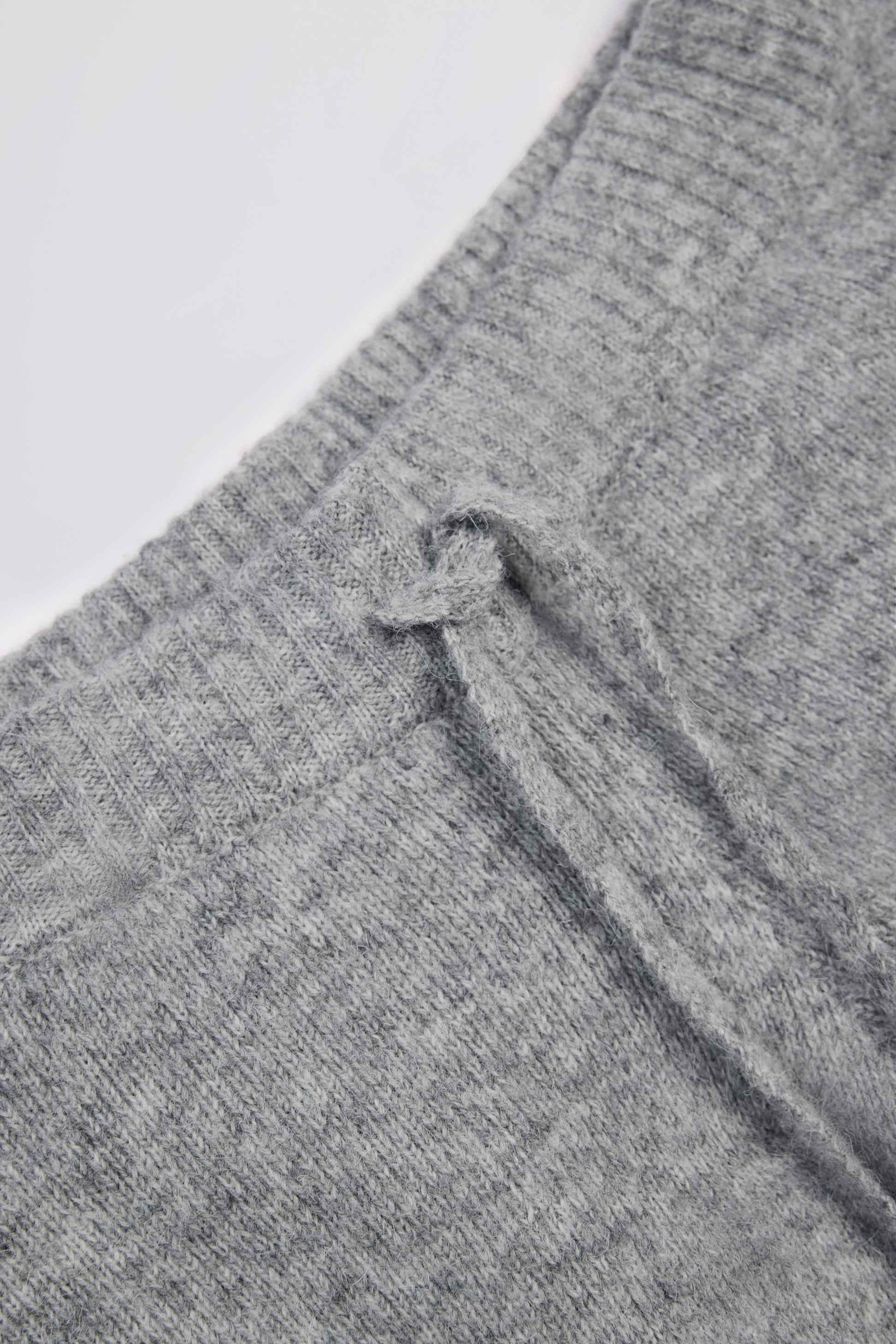 Knit Mid-rise Wide-leg Joggers In Grey