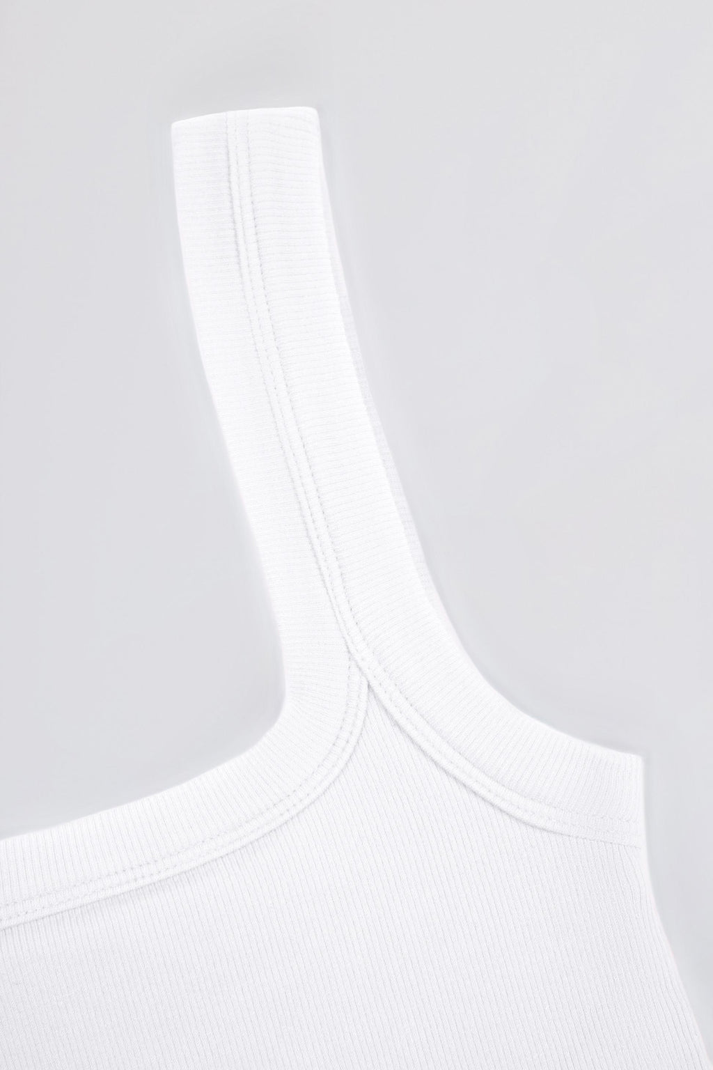 Seamless Soft Rib Square-neck Tank Top In White