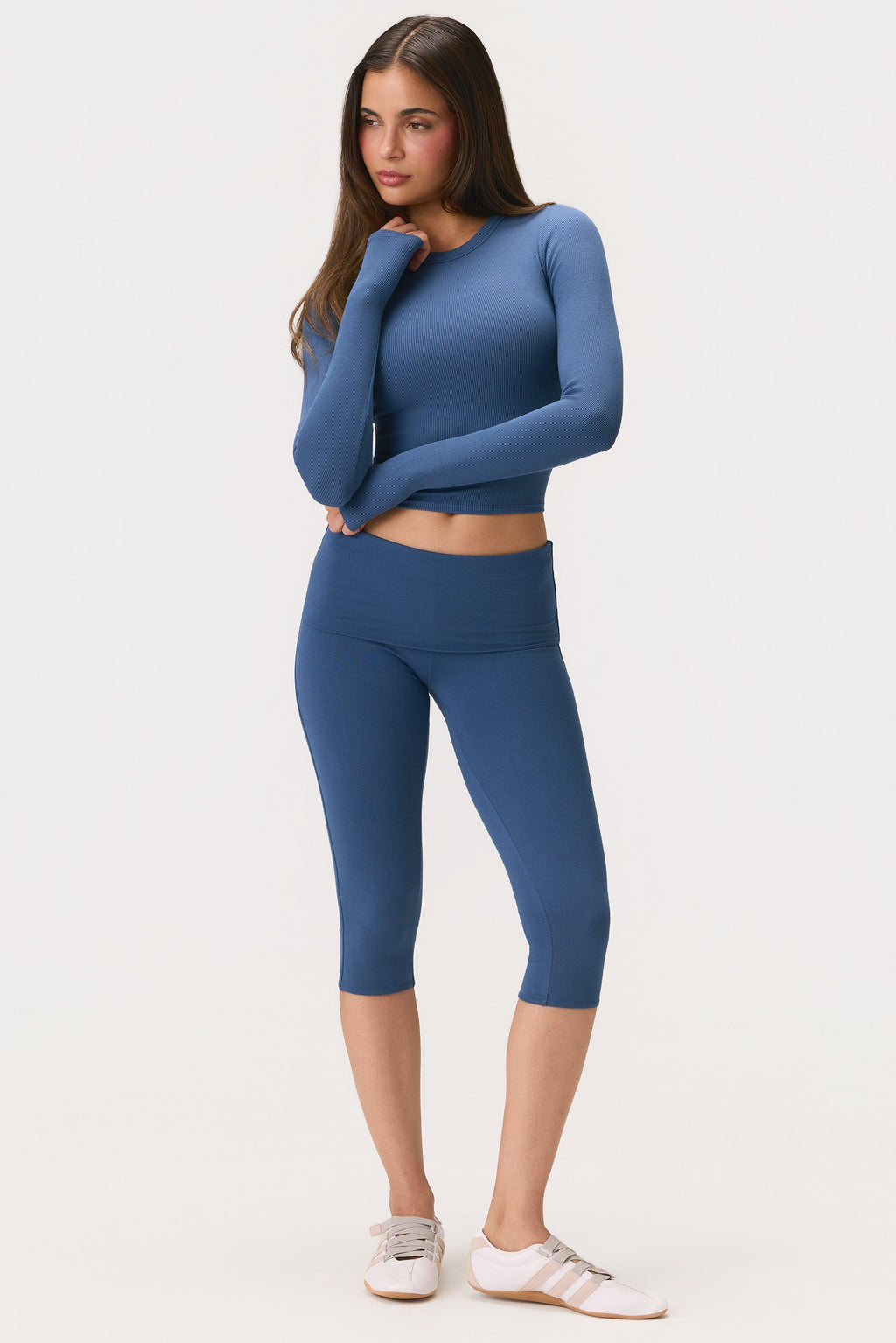 Buttercloud™ Long-sleeve Crop Top In Marine