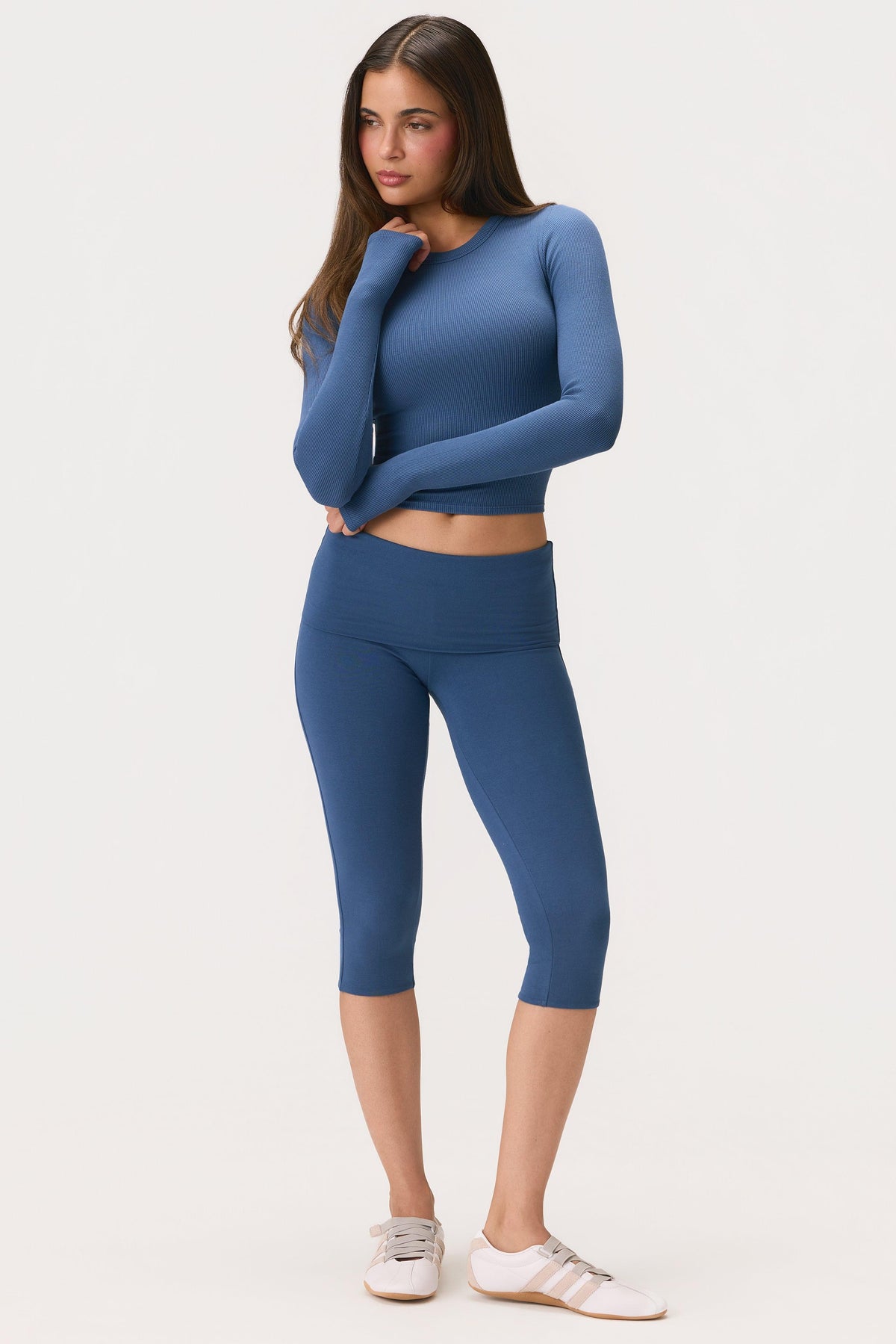 Buttercloud™ Long-sleeve Crop Top In Marine