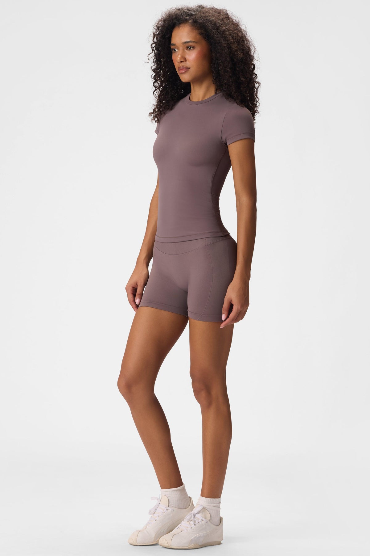 Soft Active Short Sleeve Top in Stone