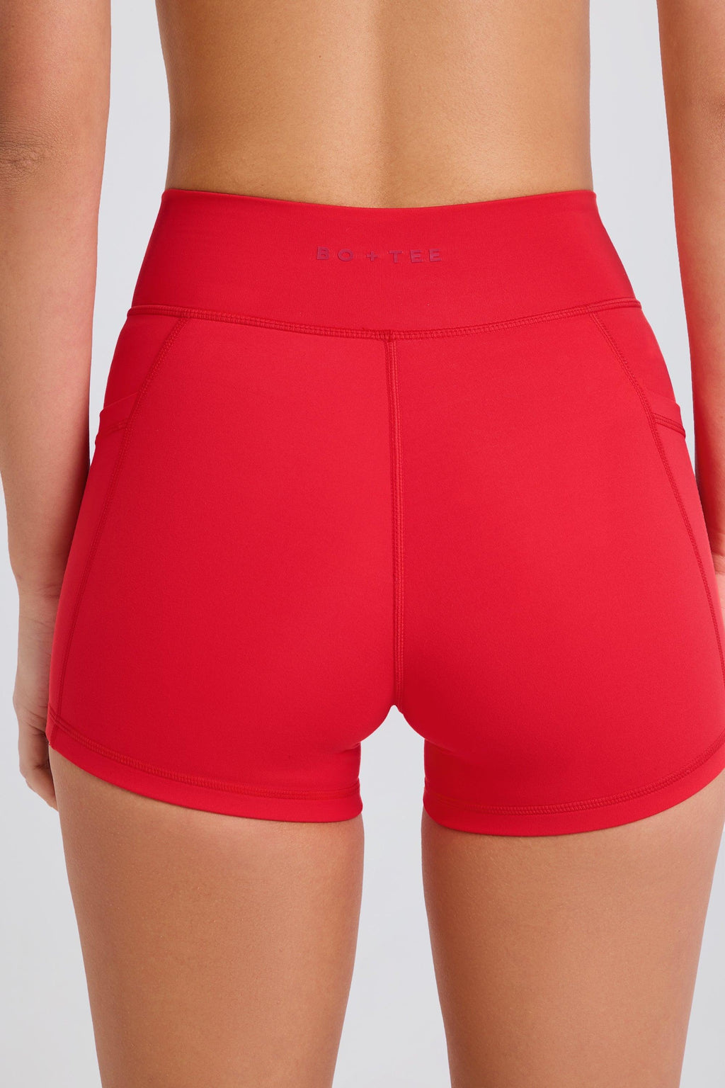 Soft Active Pocket V-waist Mini Shorts In Strawberry