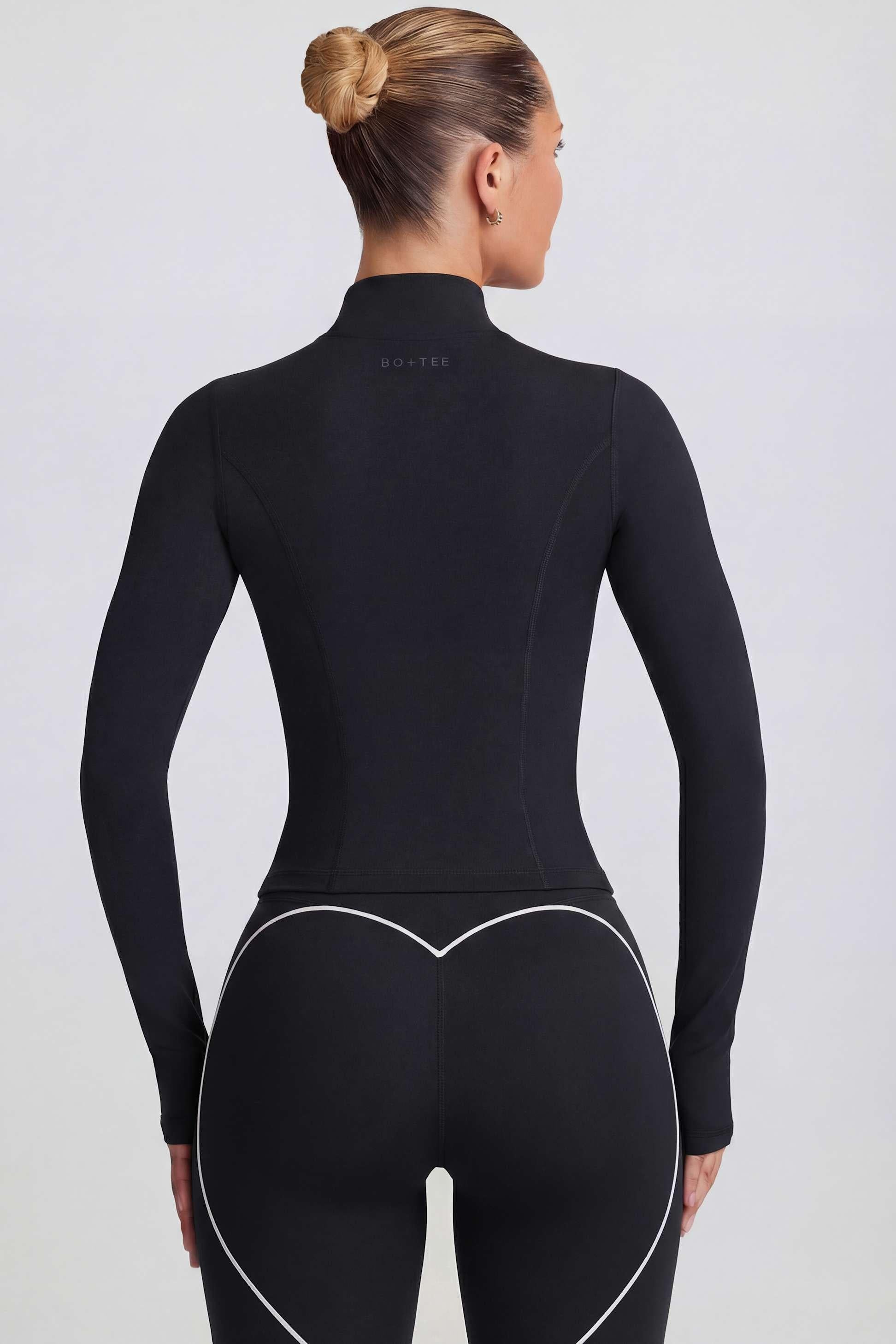 Soft Active Zip-up Jacket In Black