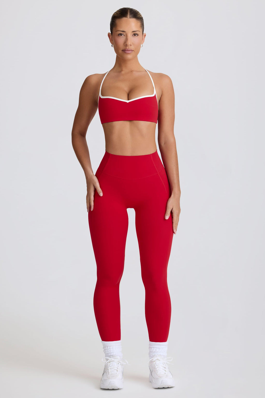 Soft Active Mid-rise Leggings In Hot Red