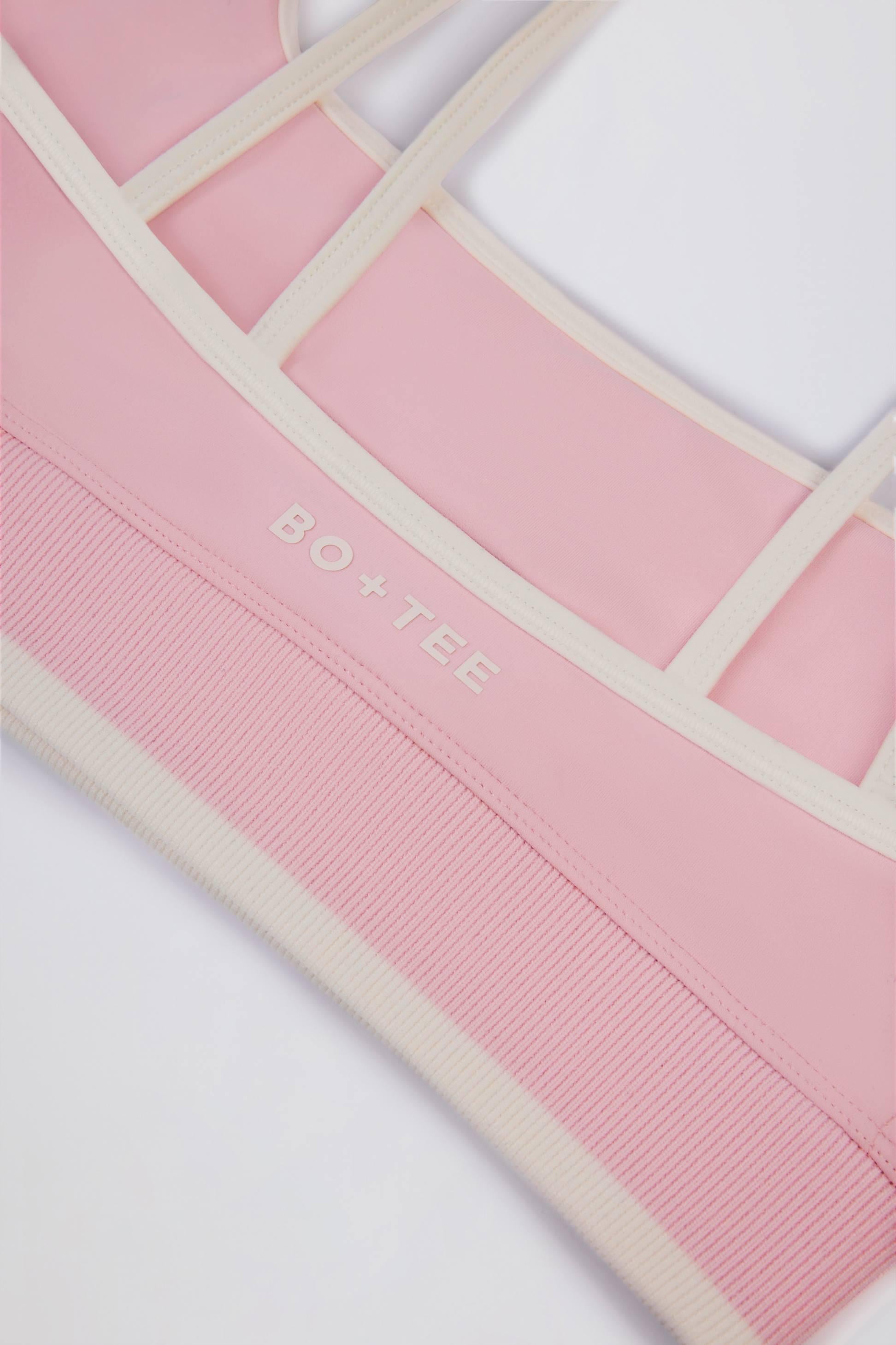 Soft Active Contrast Sports Bra In Powder Pink