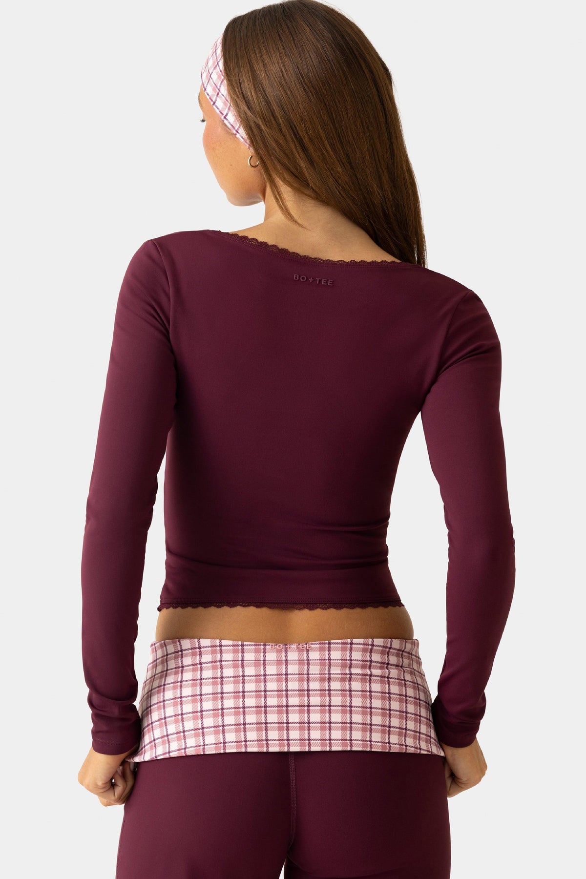 Soft Active Long-sleeve Top In Burgundy