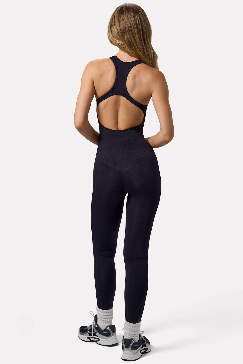 Open Back Define Luxe Unitard In Black