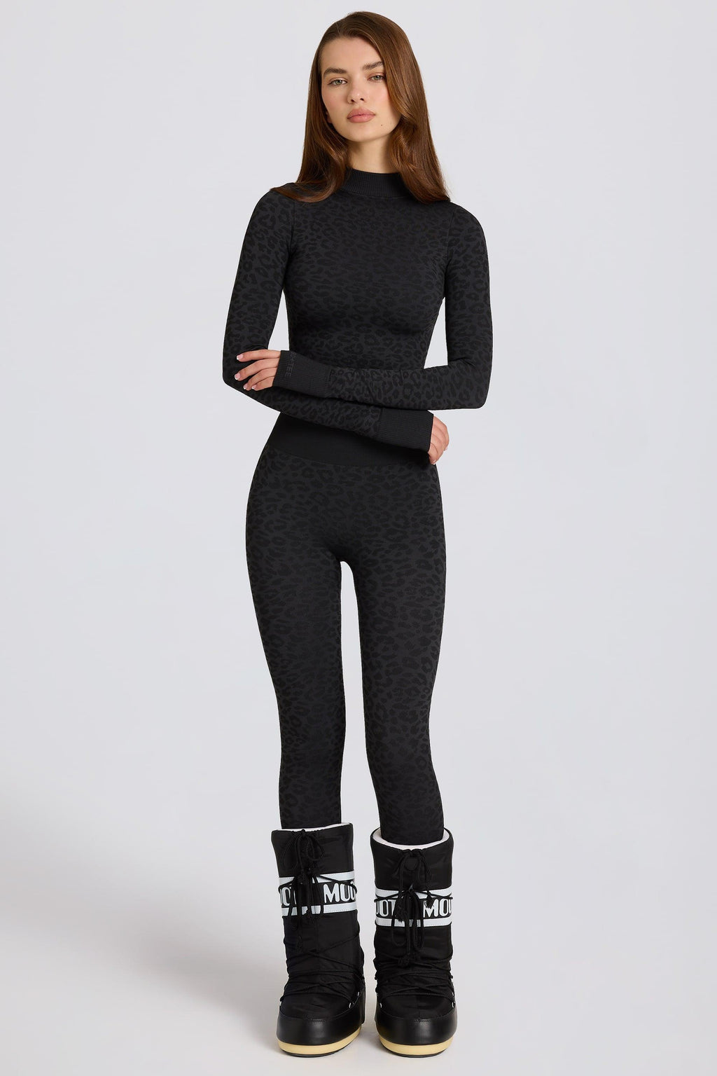 Thermal Base-layer Leggings In Black Leopard