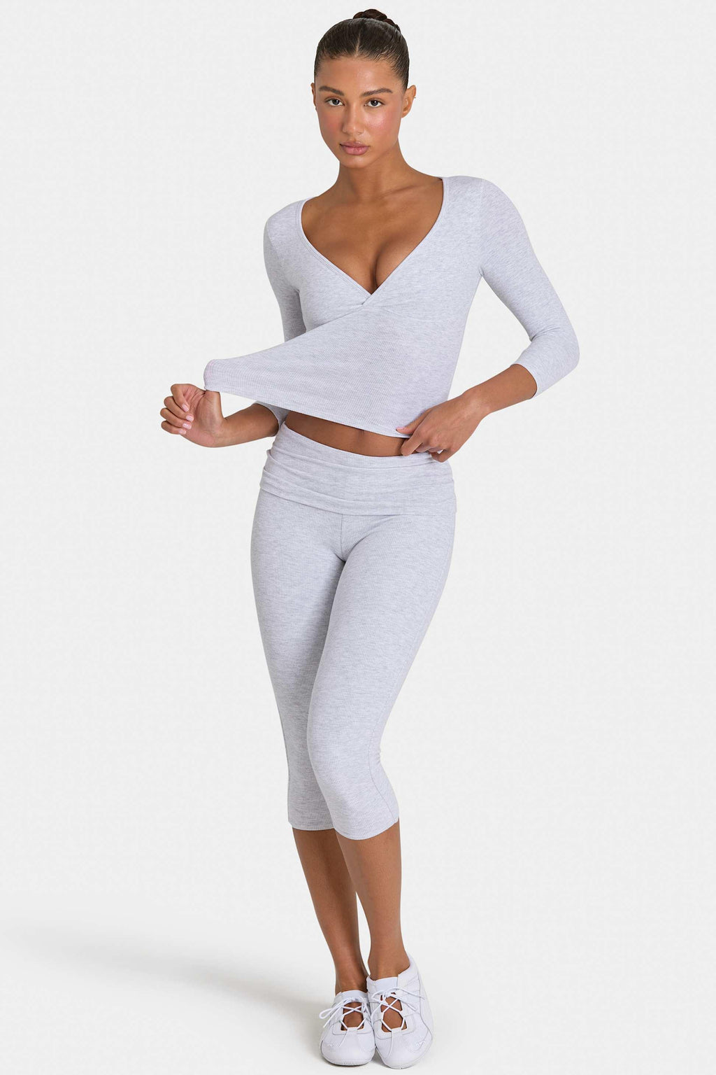 Buttercloud™ Capri Leggings In Grey Marl