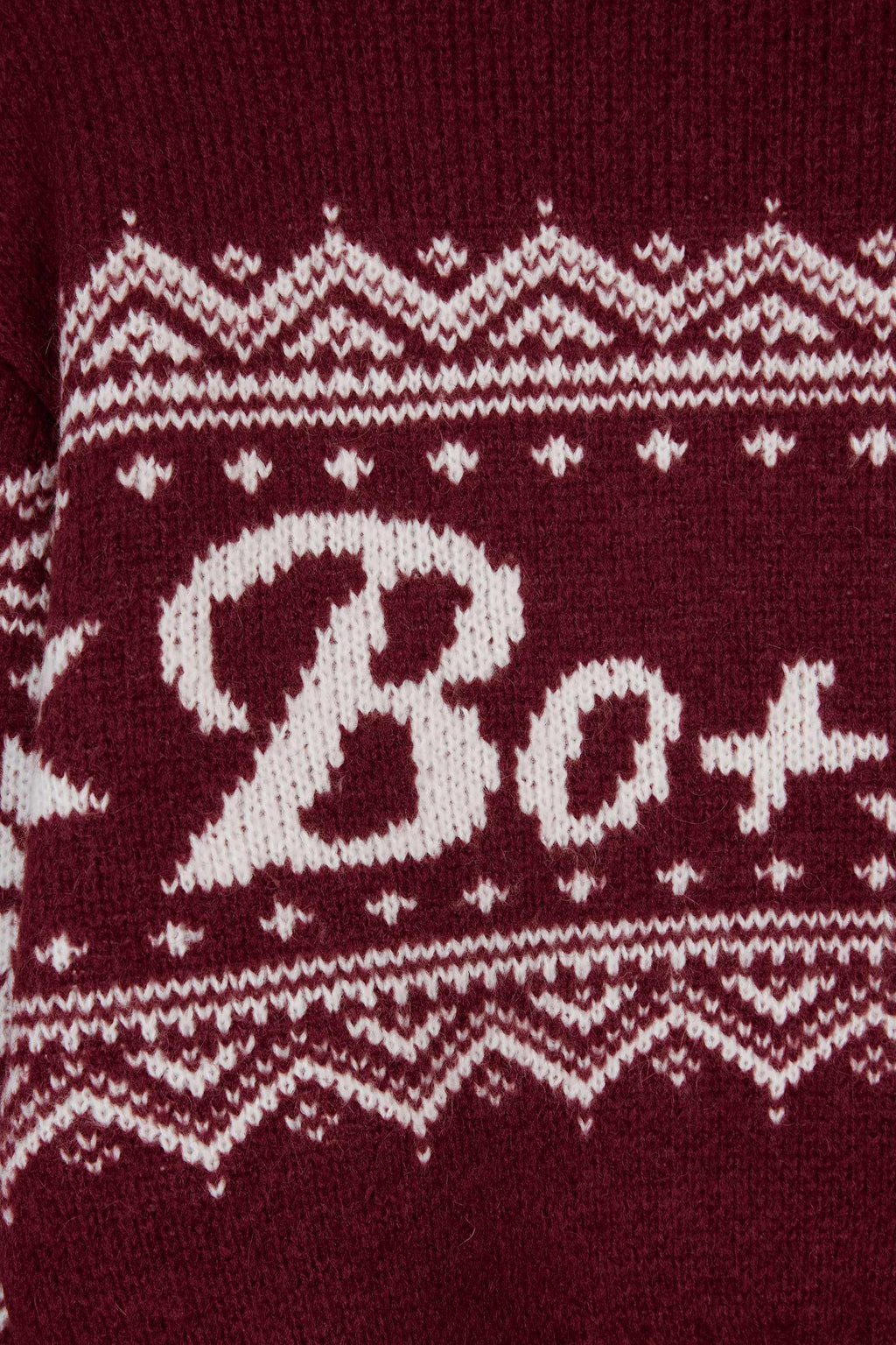 Jacquard-knit Cropped Jumper In Crimson Red