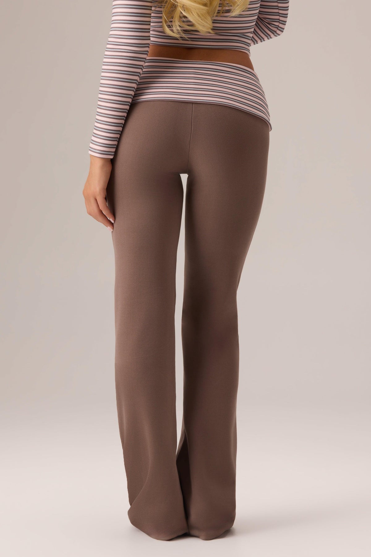 Plush Jersey Wide-leg Trousers In Chestnut