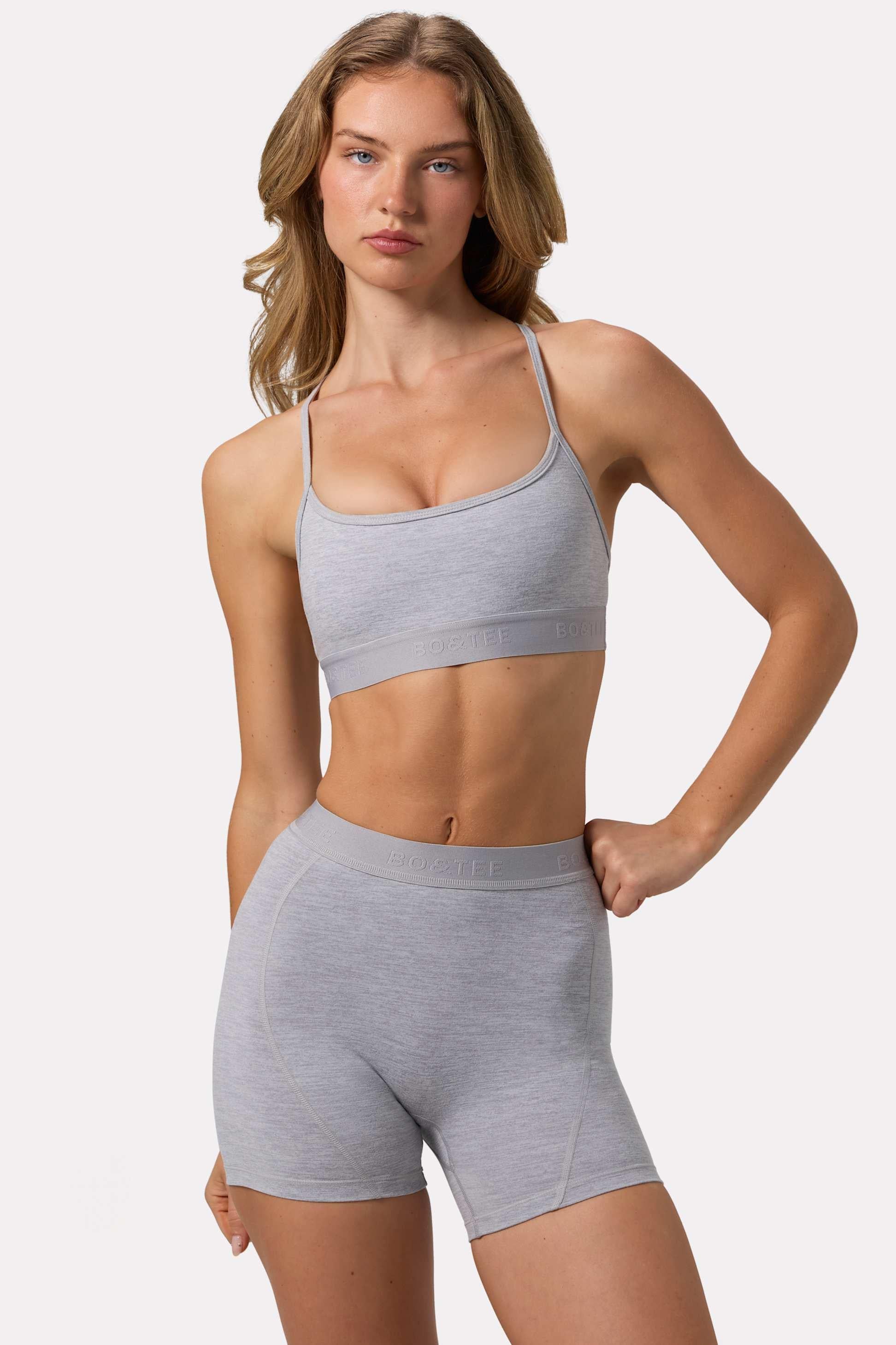 Soft Active Mini Shorts In Grey Marl