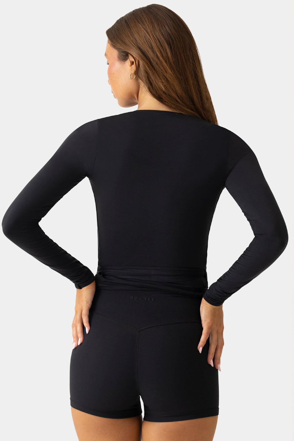 Soft Jersey Wrap Top In Black
